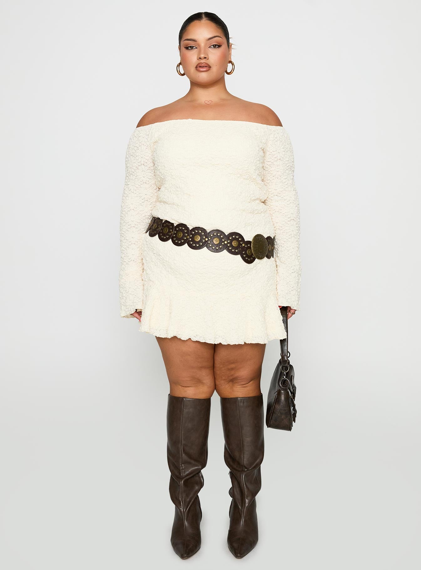 Vancesca Strapless Mini Dress Cream Curve、mySite、solidvoid