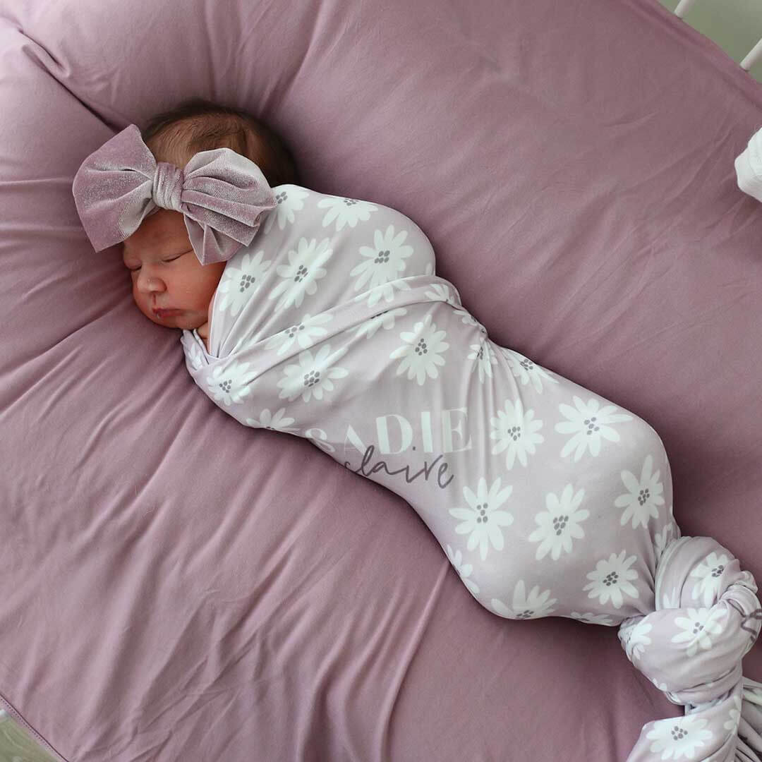  Purple Daisy Personalized Swaddle Blanket、mySite、layawaytickets