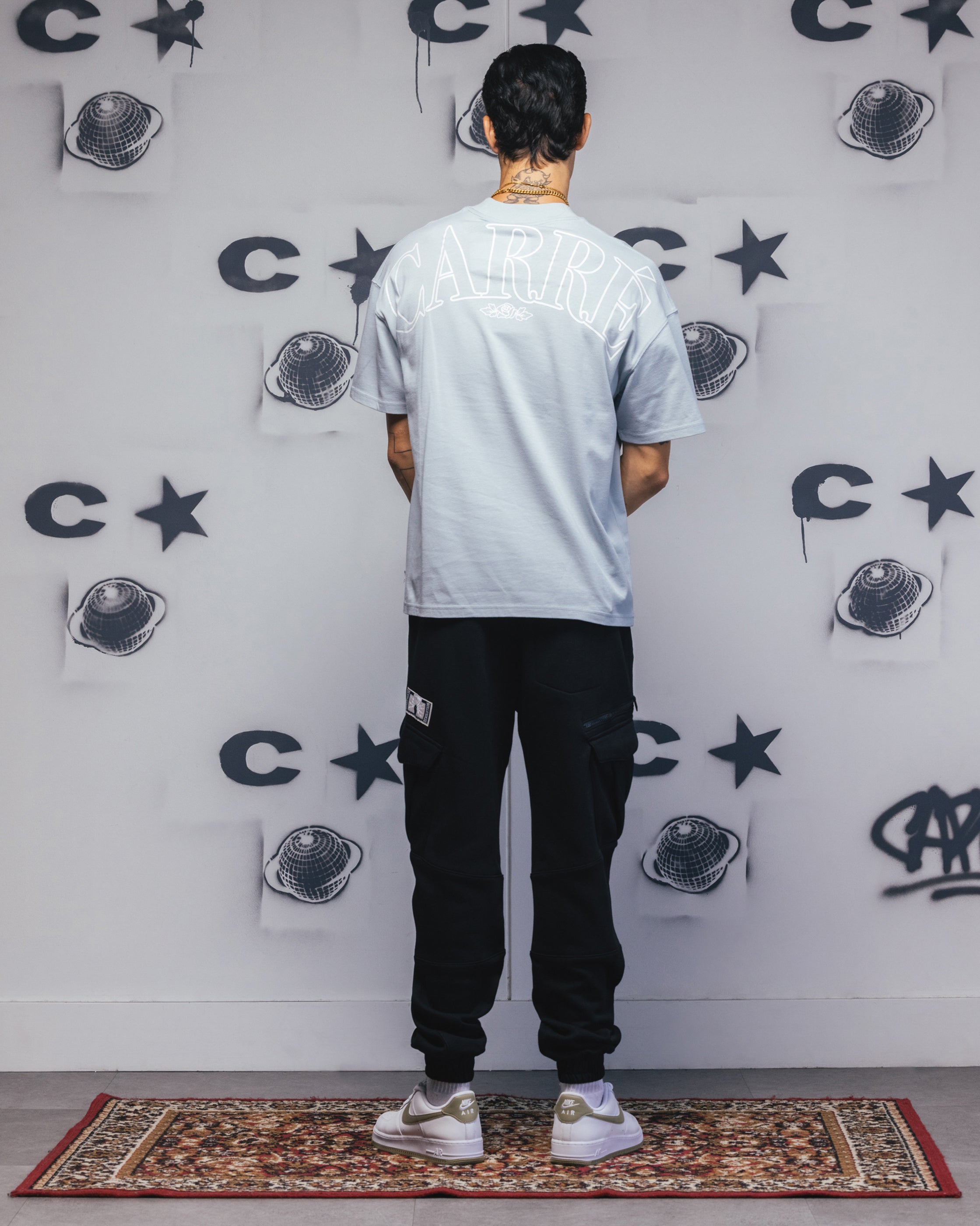 Carre Bloom T-Shirt Dirty Blue、mySite、zt4zffjzw