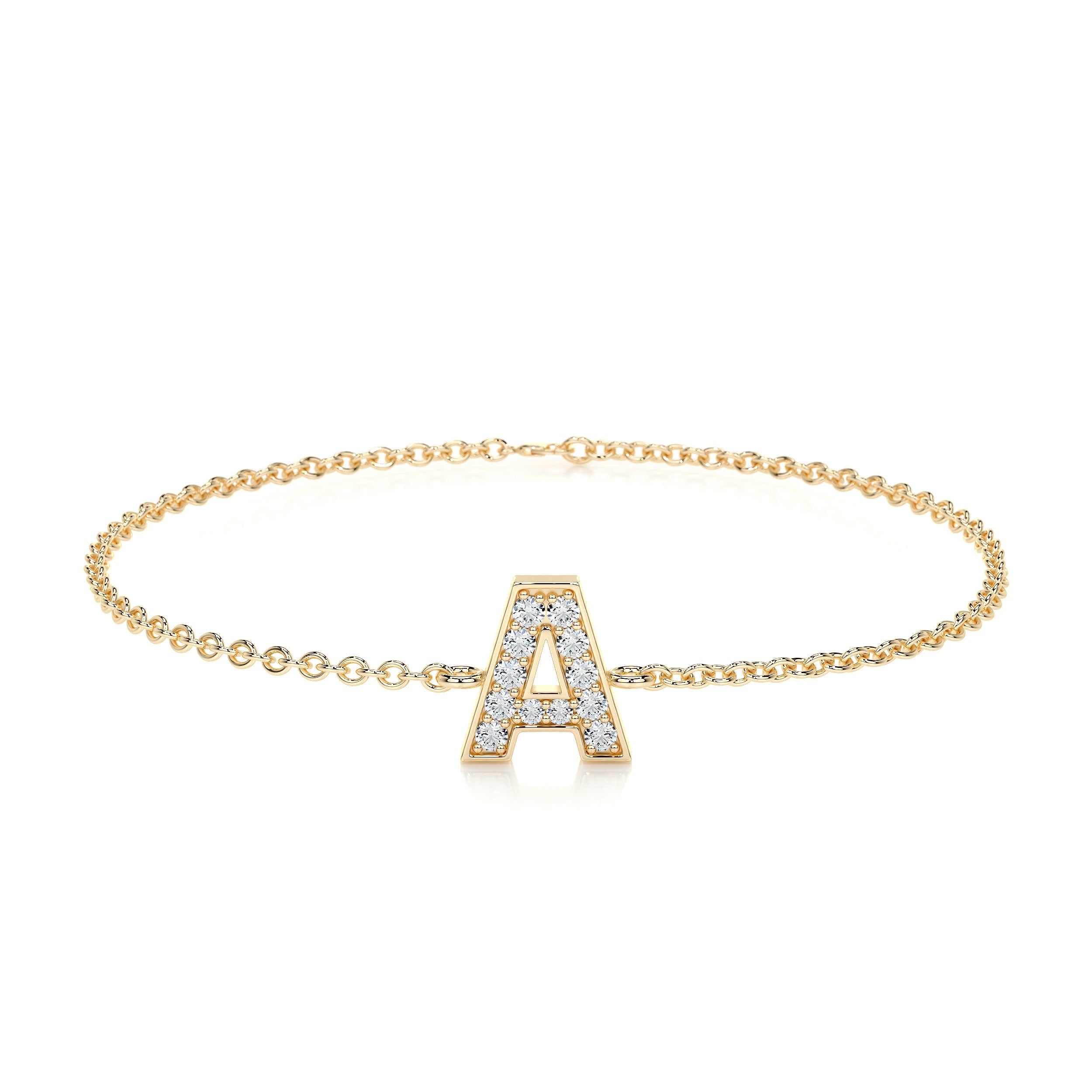 Bridget Letter Lab Grown Diamonds Bracelet (0.30 Carat) -18K Yellow Gold、mySite、hinf8tx79