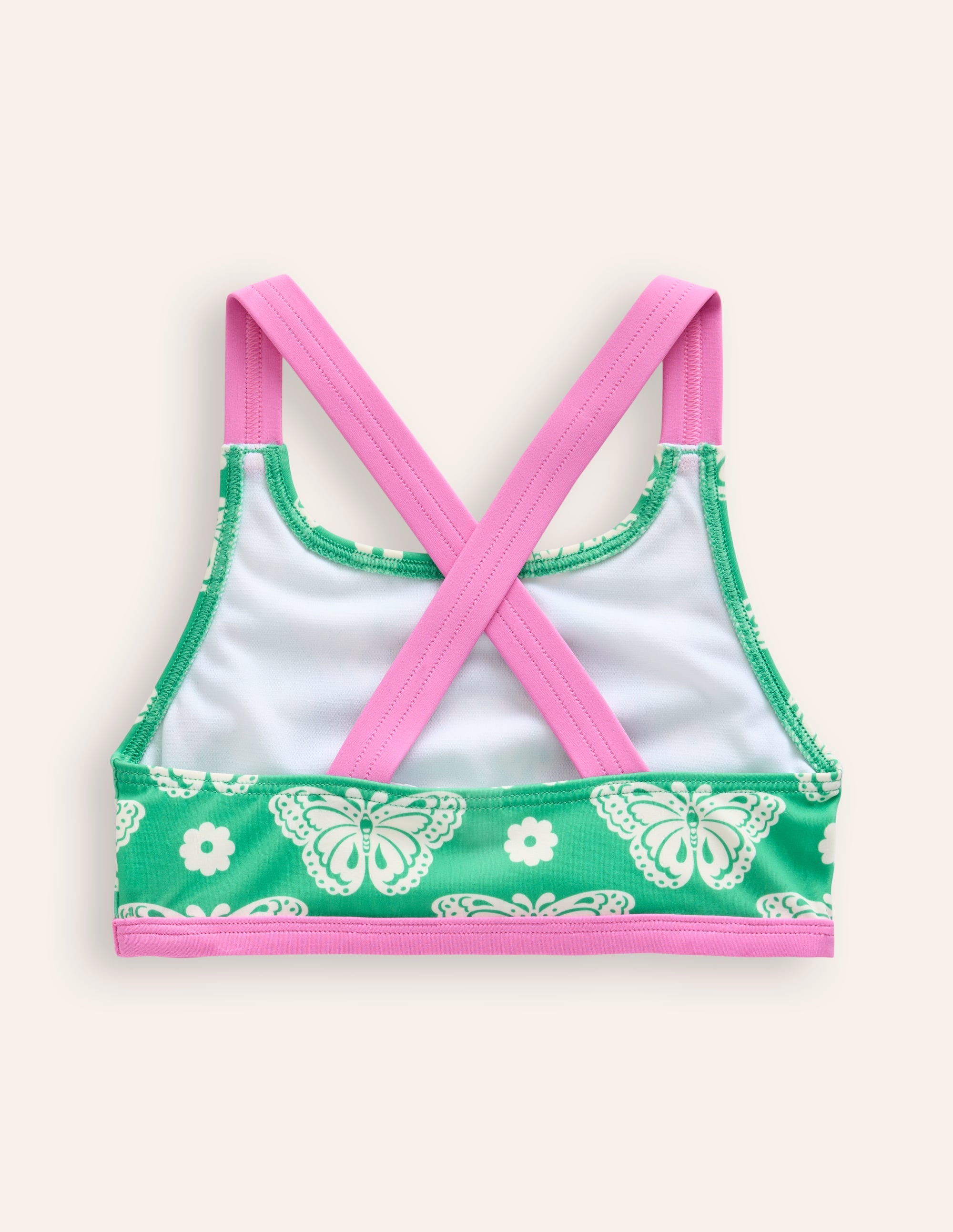  Cross Back Bikini Top-Pea Green Butterfly Stamp、mySite、ashleygrahame