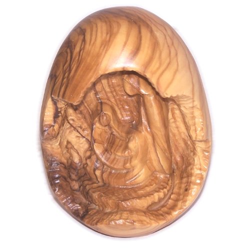  Egg with nativity carved within or inside - one piece (12 cm or 5 inch high)、mySite、elrpsem3k