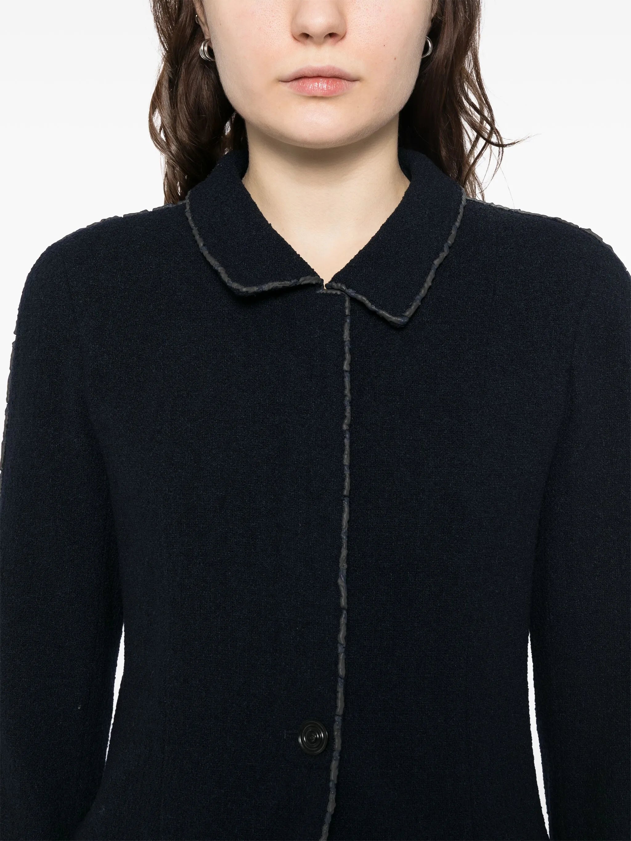 Navy Frayed Hem Jacket、mySite、garminoutage.com