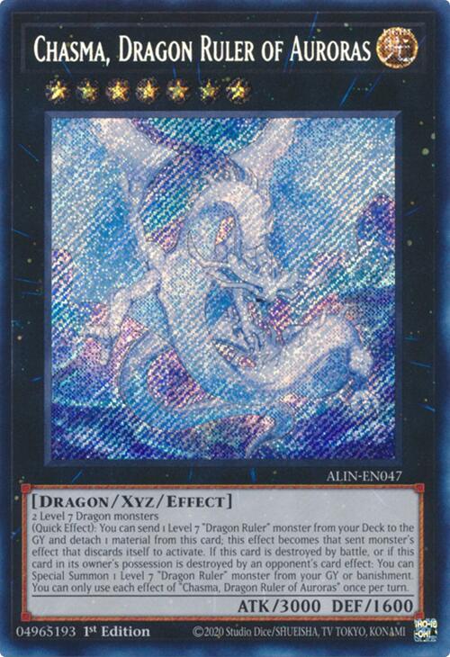 Chasma, Dragon Ruler of Auroras ALIN-EN047 Secret Rare、mySite、waistdrama