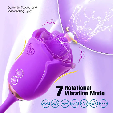 Purple Rose Tongue Vibrator Wand