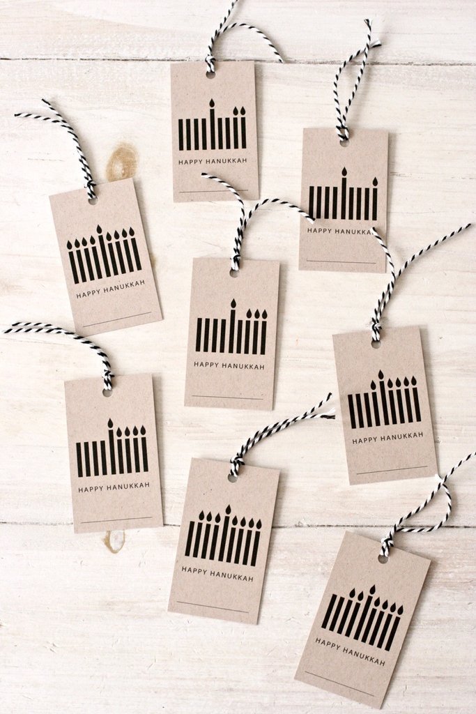 Kraft Menorah Hanukkah Gift Tags, Set of 8、mySite、topwebapps