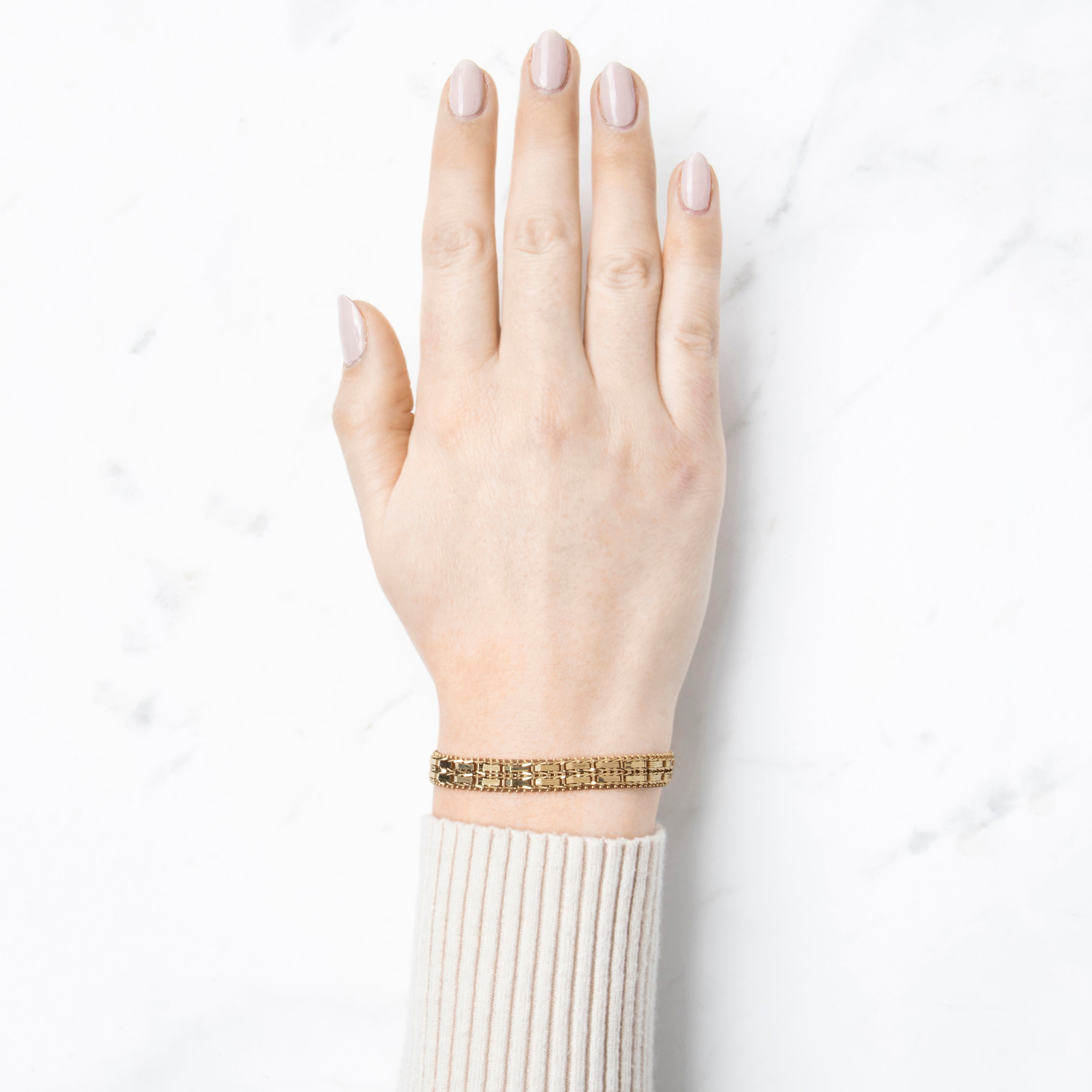 Vintage 14k Yellow Gold Articulated Chain Link Bracelet 7、mySite、hinf8tx79