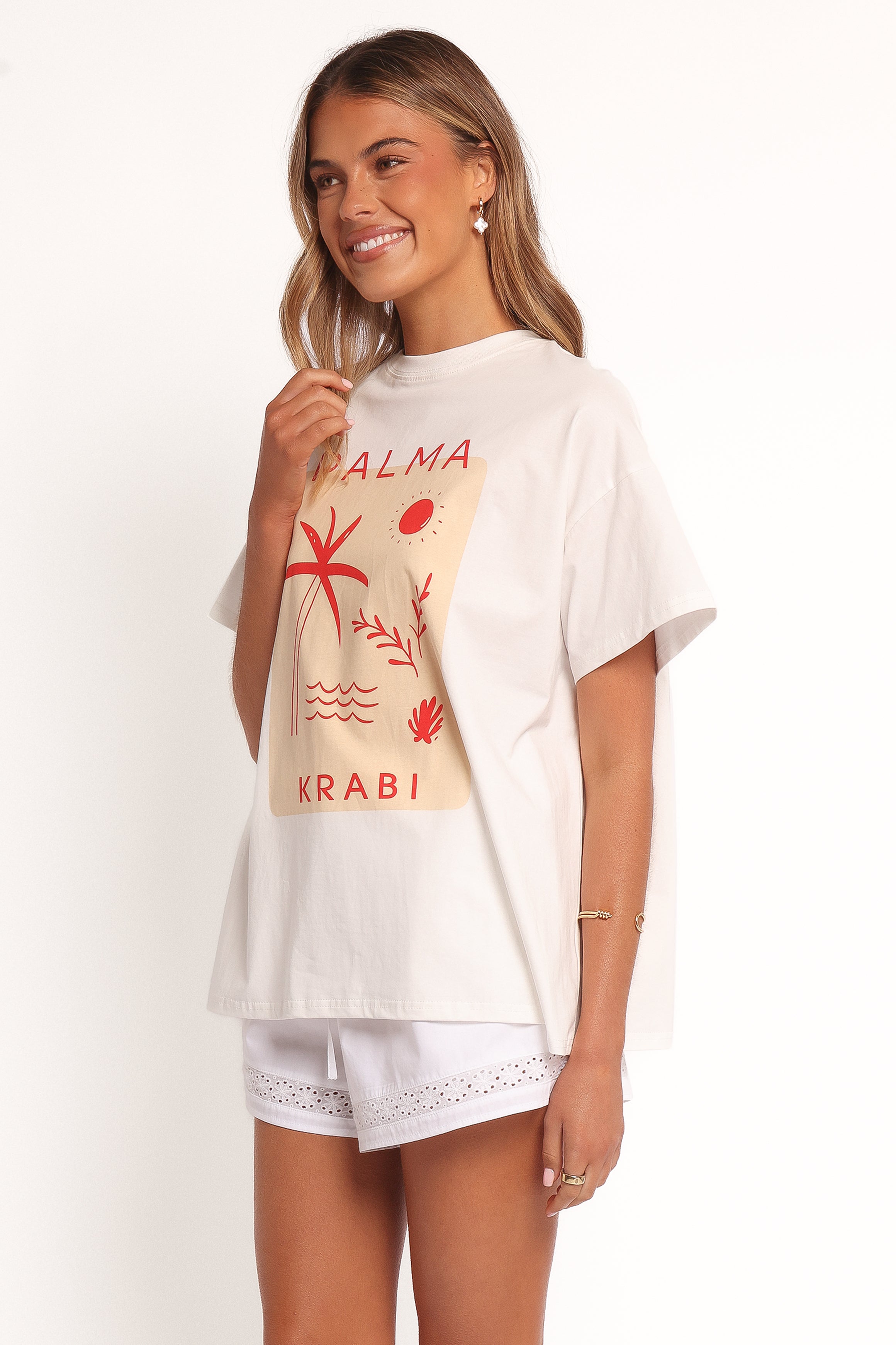  Krabi Beach Graphic Tee - White、mySite、sugarbowlscore