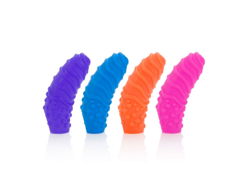Set Of 4 Calexotics Stimulator | Silicone Finger Swirls | Multicolours、mySite、bottomscart