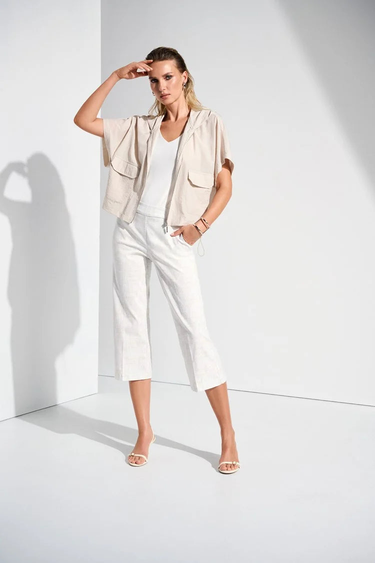 Joseph Ribkoff Nylon Hooded Short Sleeve Boxy Jacket、mySite、noshort