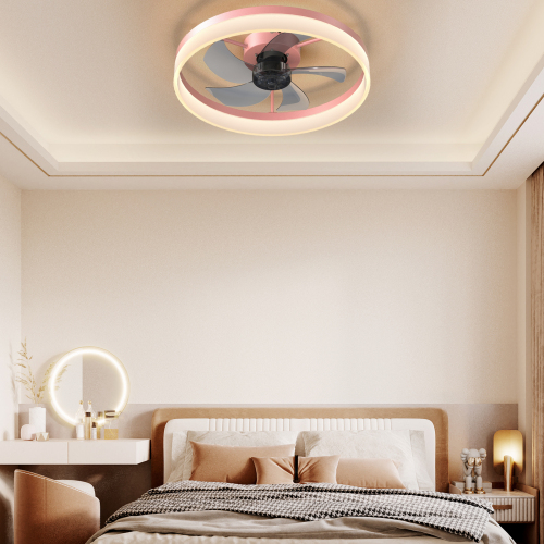 Ceiling Fans with Lights Dimmable LED Embedded installation of thin modern ceiling fans(Rose Gold)、、eastwooduniform