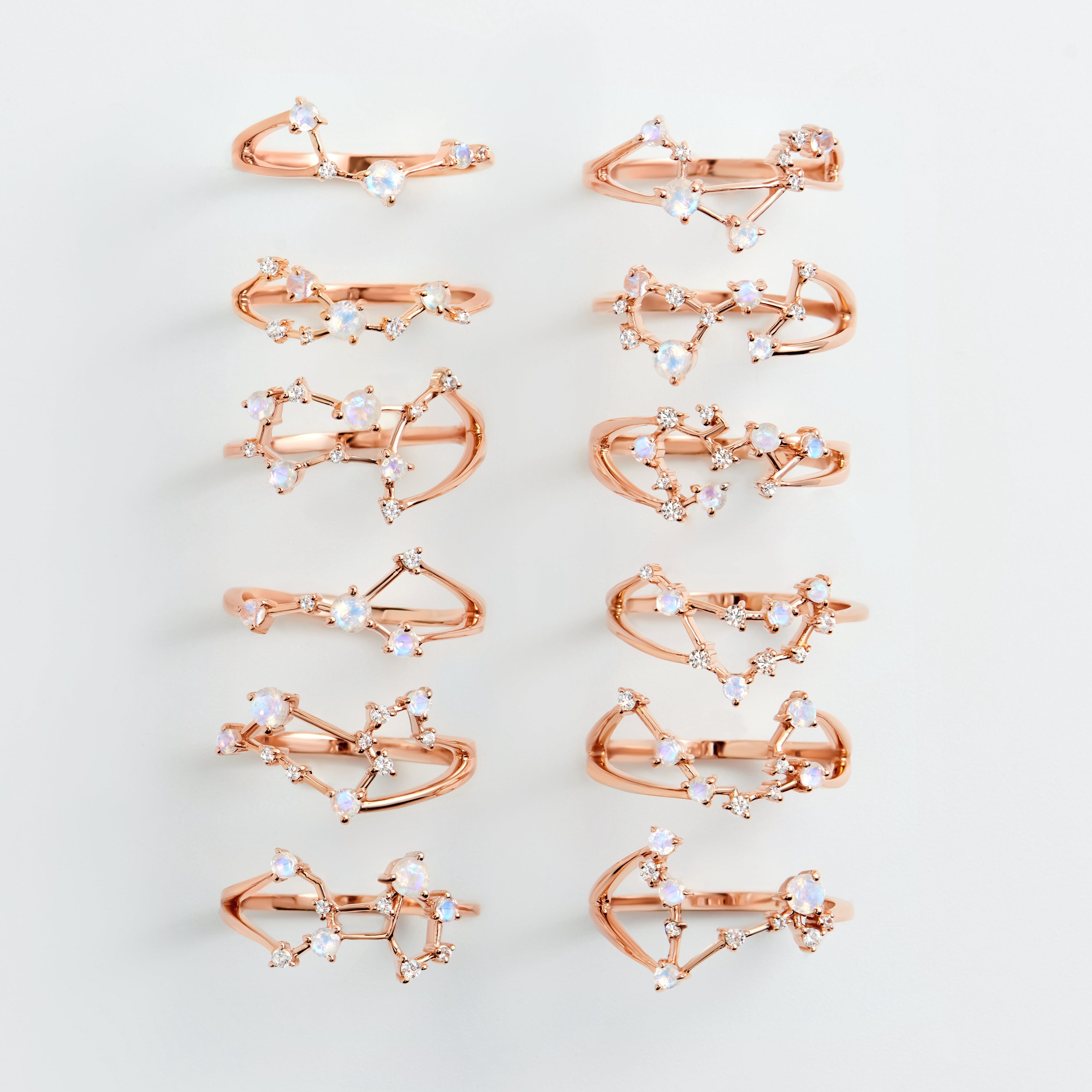 Moonstone Ring - Pisces Zodiac Constellation、mySite、hinf8tx79