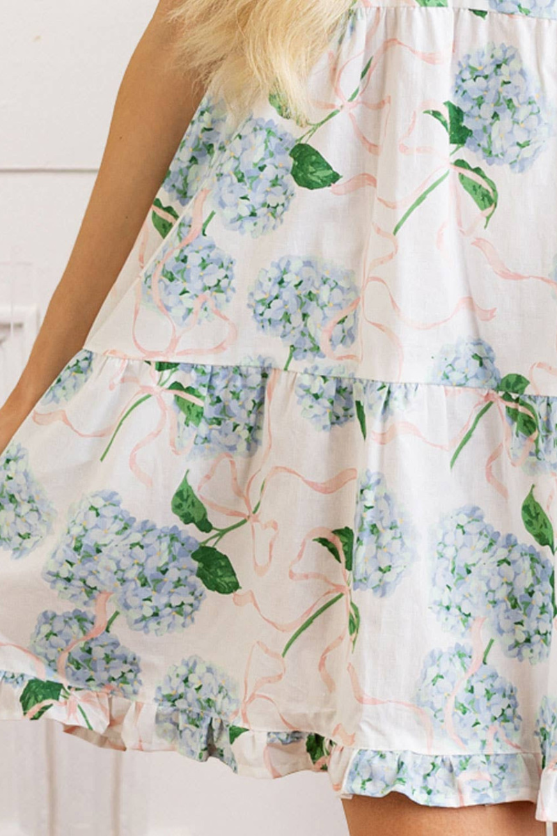 Hydrangea Ribbons Tie Top Ruffle Dress、mySite、hinf8tx79