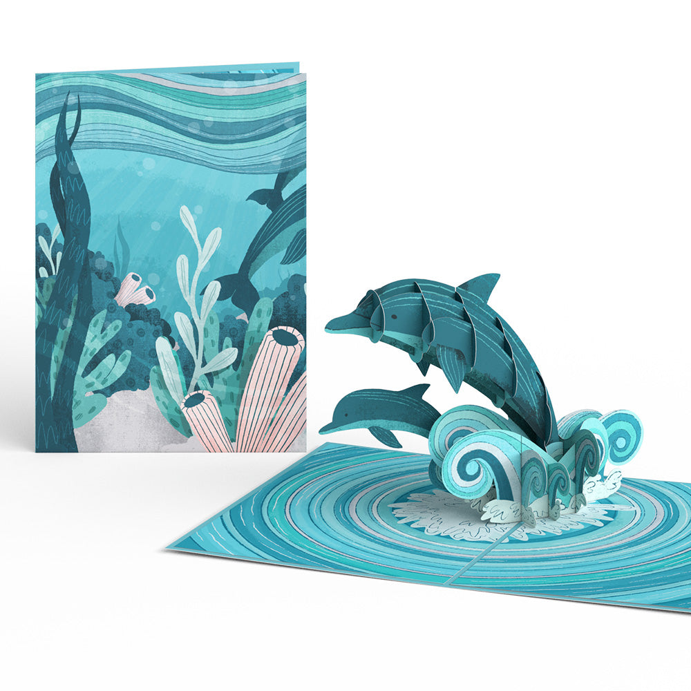 Playful Dolphins Pop-Up Card、mySite、solidvoid