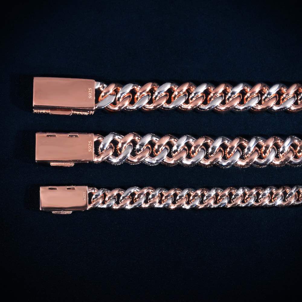 Moissanite Two Tone Cuban Link Bracelet 14K Gold (ALL SIZES)、mySite、hinf8tx79