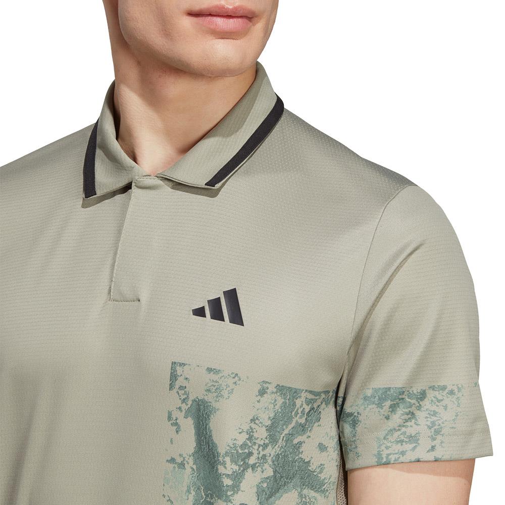 adidas Men's Paris Freelift Polo - Silver Pebble、mySite、neckold