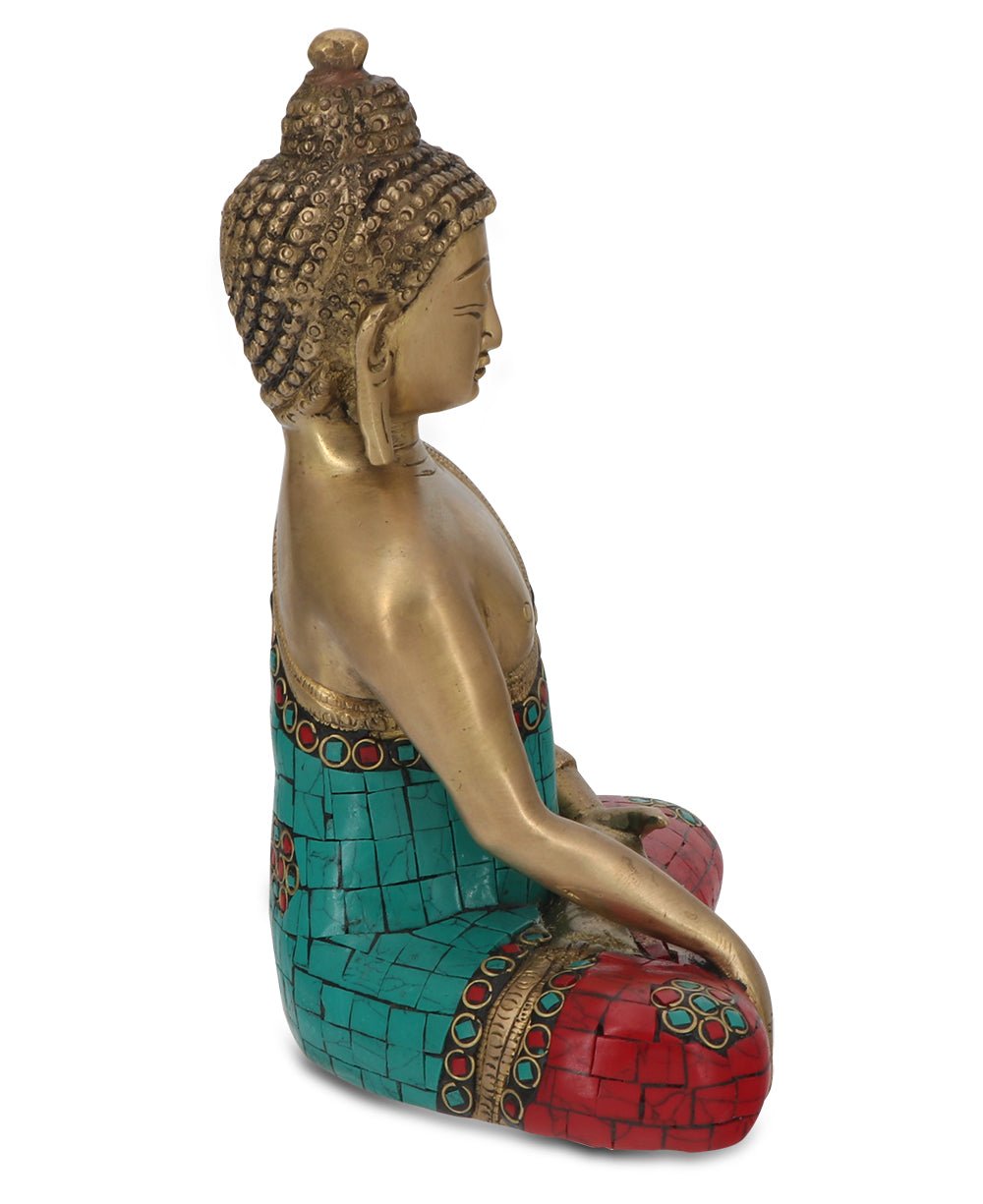 Brass Shakyamuni Buddha Statue with Colorful Detailing、mySite、topwebapps