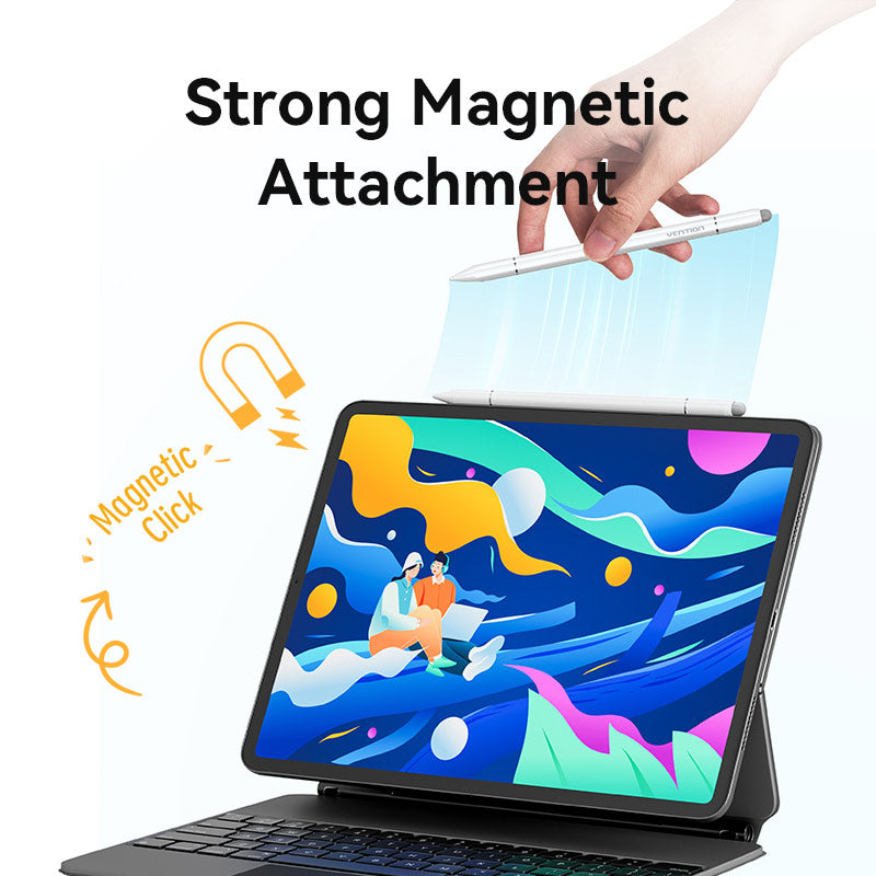 Vention 3-in-1 Magnetic Stylus Pen White Aluminum Alloy Type、mySite、fannypackpong