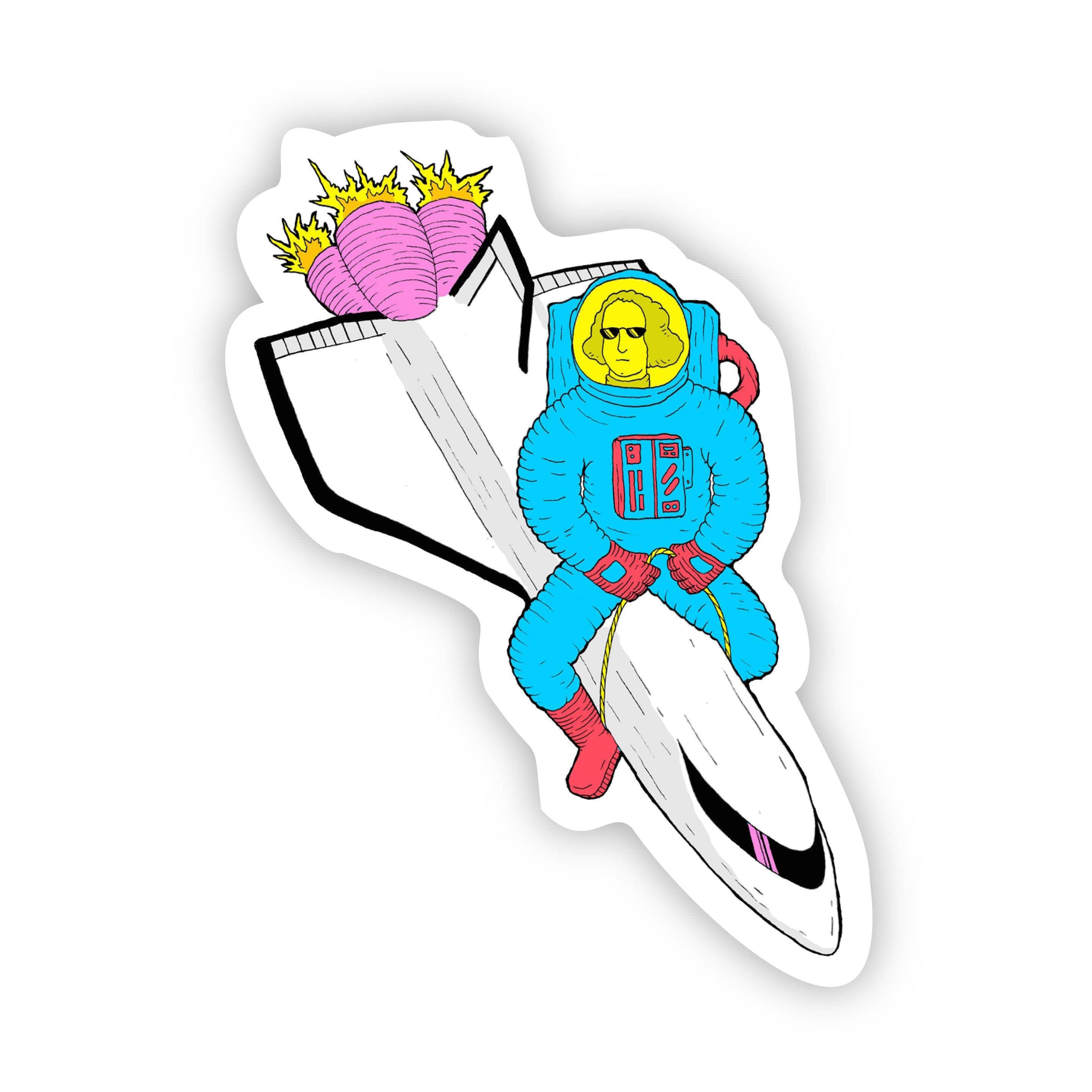  George Washington Riding Rocketship Sticker、mySite、elrpsem3k