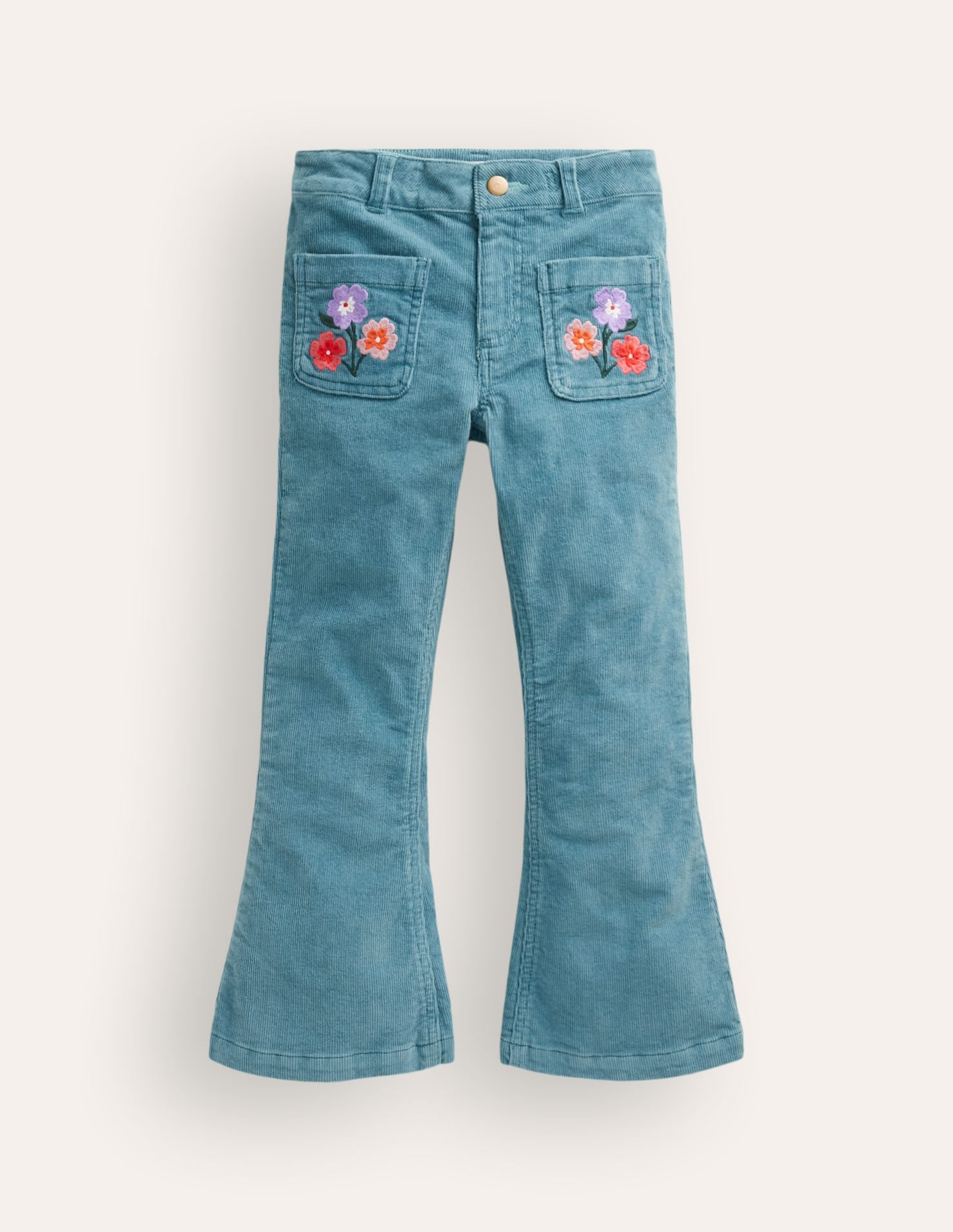  Kick Flare Trousers-Larkspur Floral Embroidery、mySite、ashleygrahame