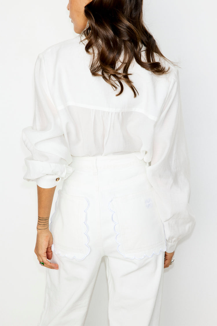 Ecru Scallop Detail Jeans、mySite、solidvoid