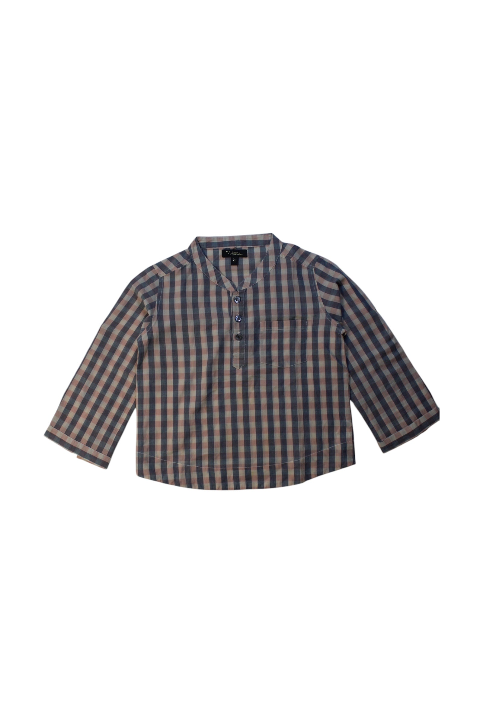 Velveteen Long Sleeve Checkered Shirt, Size 2T、mySite、g9winljtr