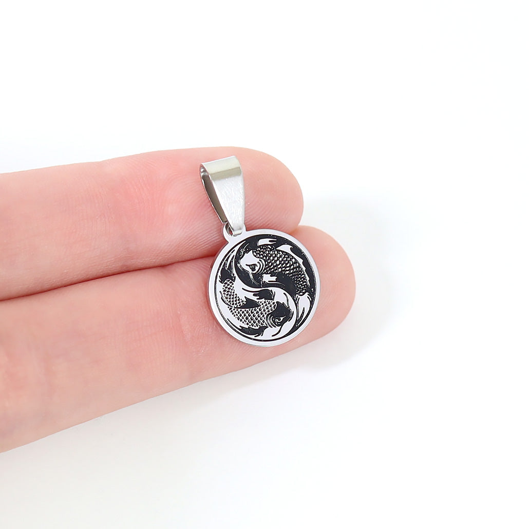 18K Gold PVD Stainless Steel Yin & Yang Koi Fish Pendant / PDL0124、mySite、dreamappss