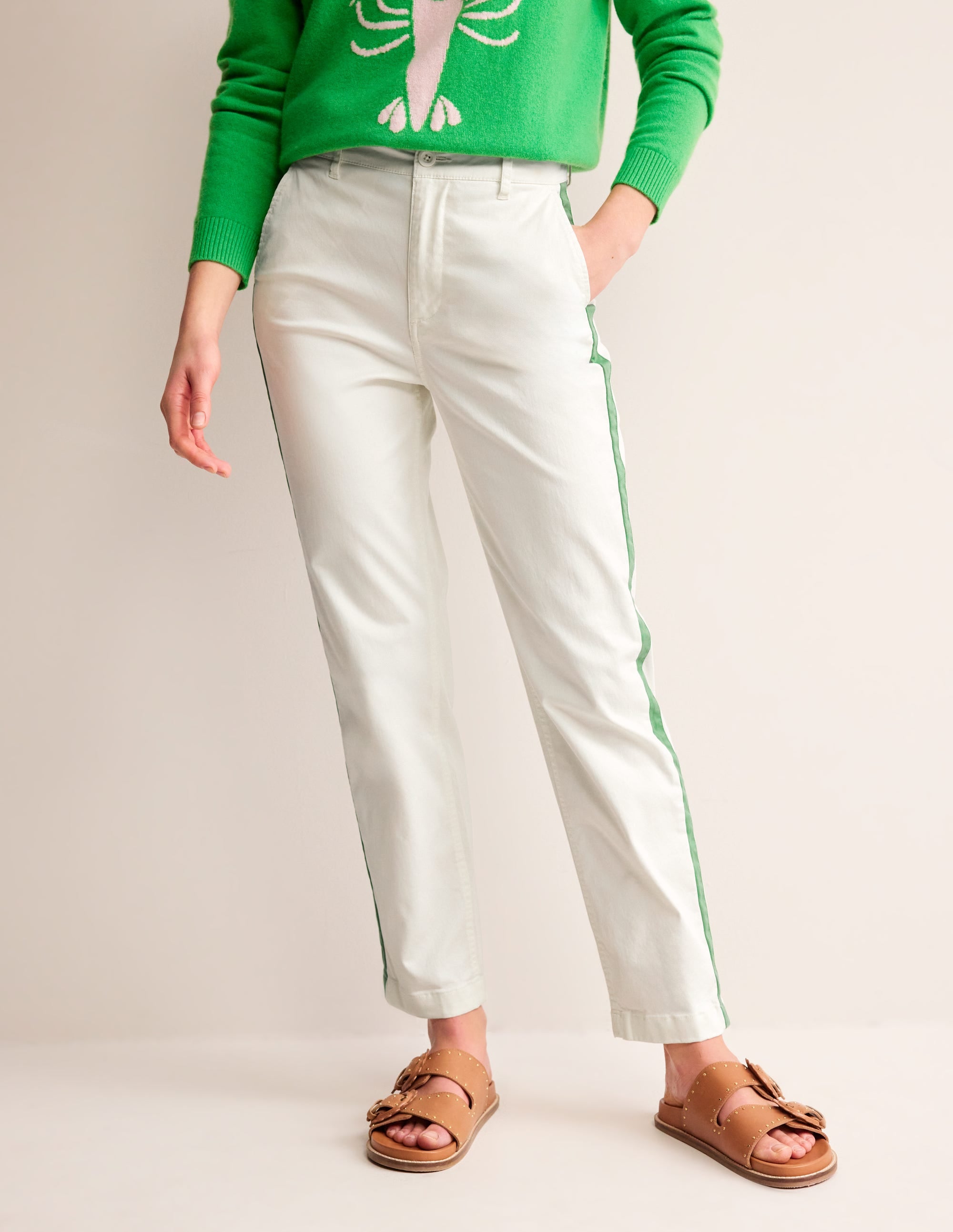  Barnsbury Chino Trousers-Ivory Side Stripe、mySite、ashleygrahame