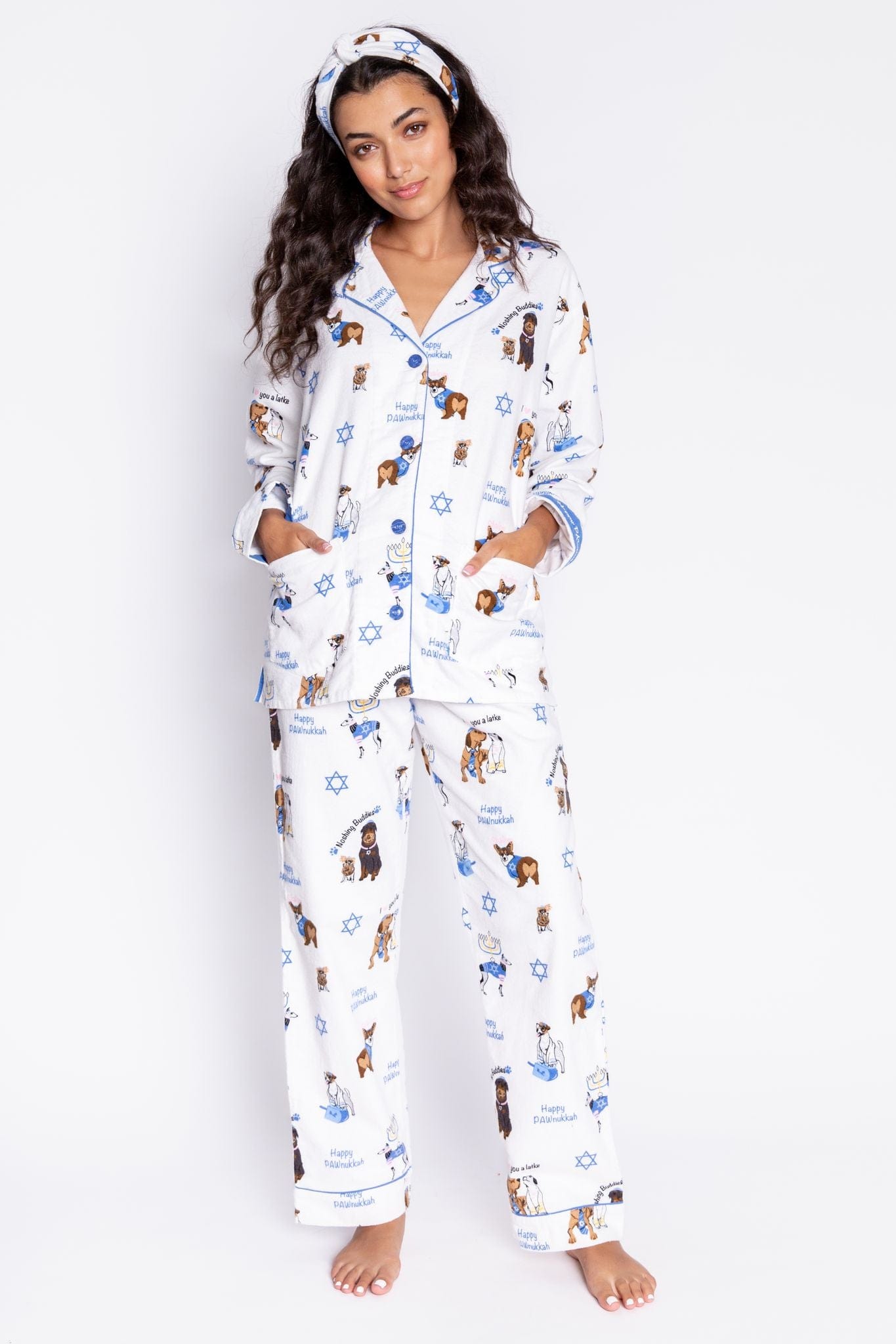Happy Pawnukkah Hanukkah Pajamas Set by P.J. Salvage - (XS - XL)、mySite、topwebapps