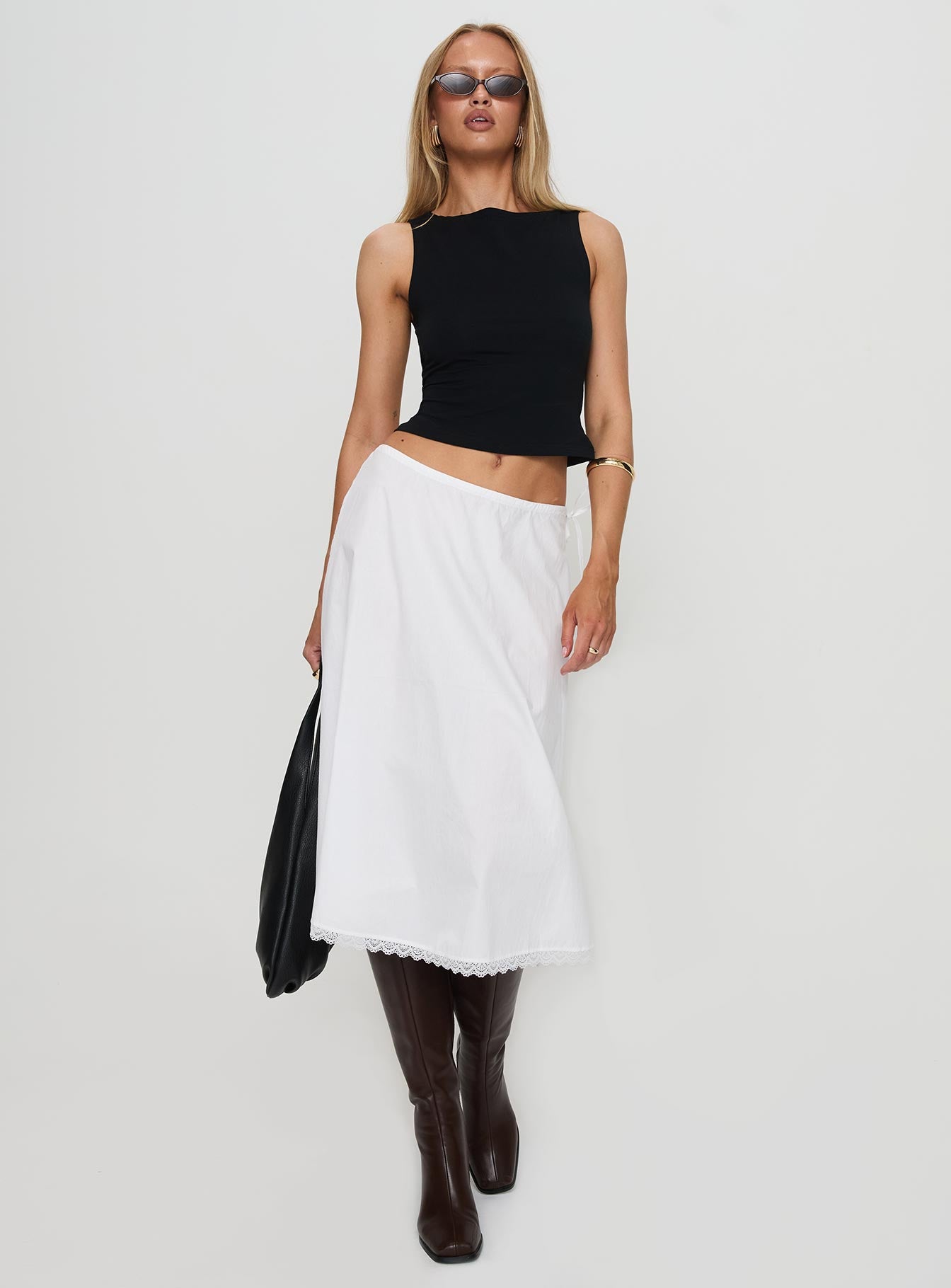 Taka Midi Skirt White、mySite、solidvoid