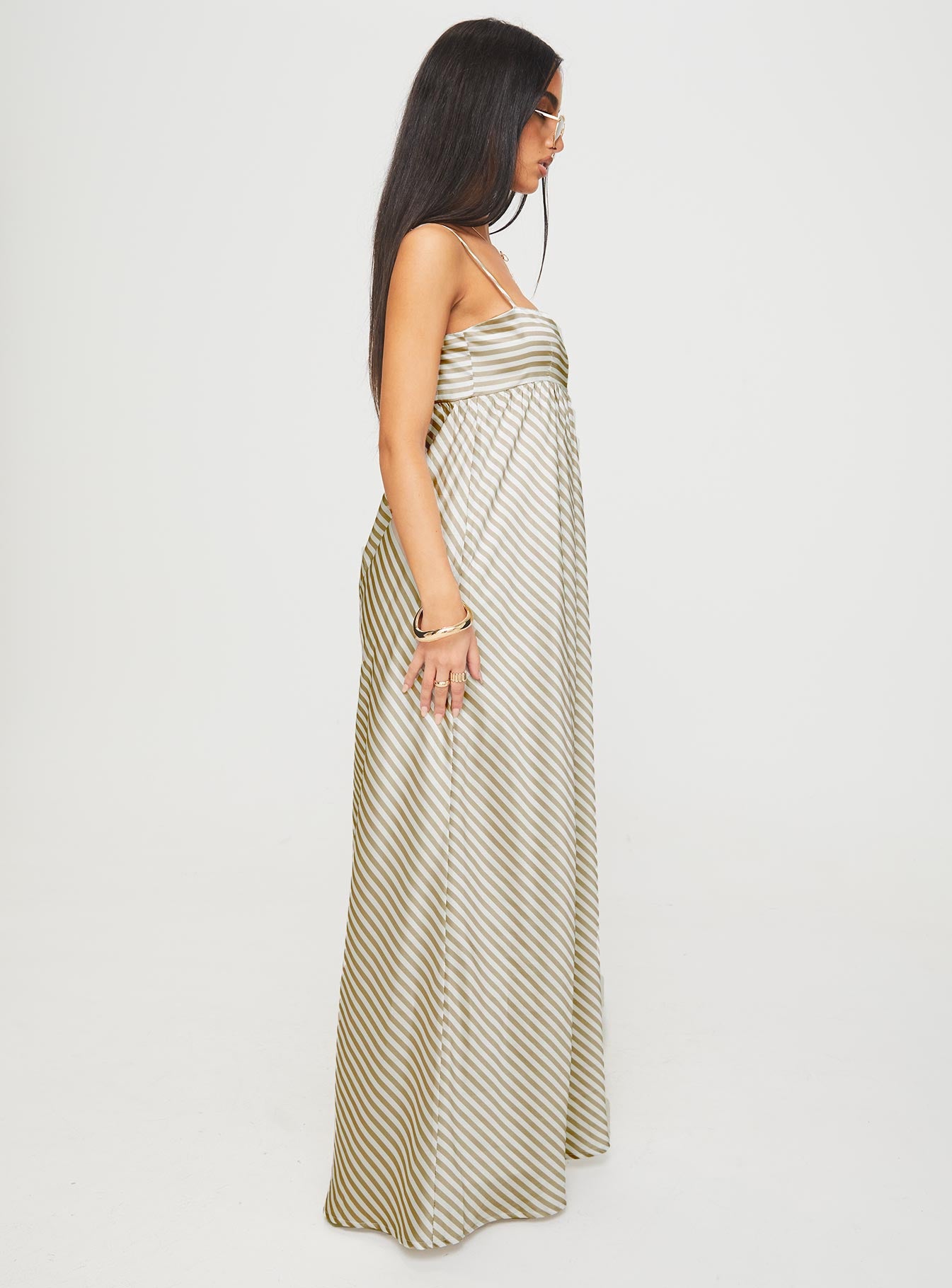 Pansotti Maxi Dress Beige / White Stripe、mySite、solidvoid