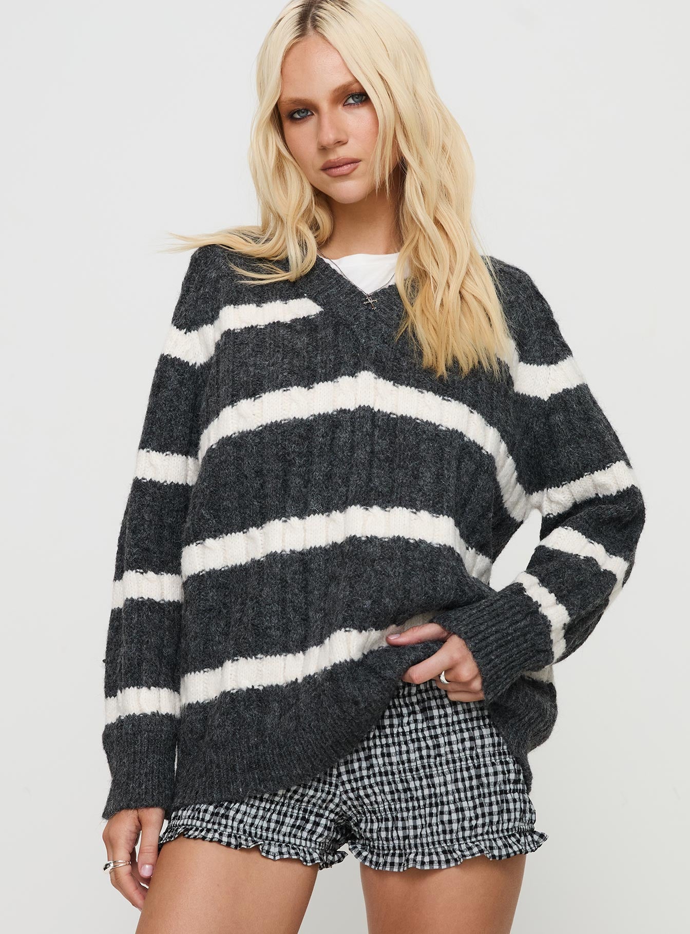 Percivill Knit Sweater Grey / Cream、mySite、solidvoid