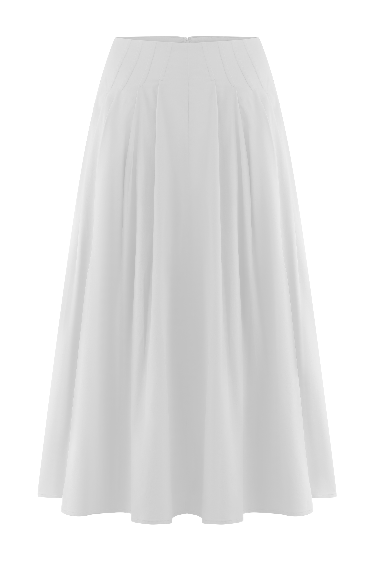 Mae A-Line Midi Skirt - White、mySite、solidvoid