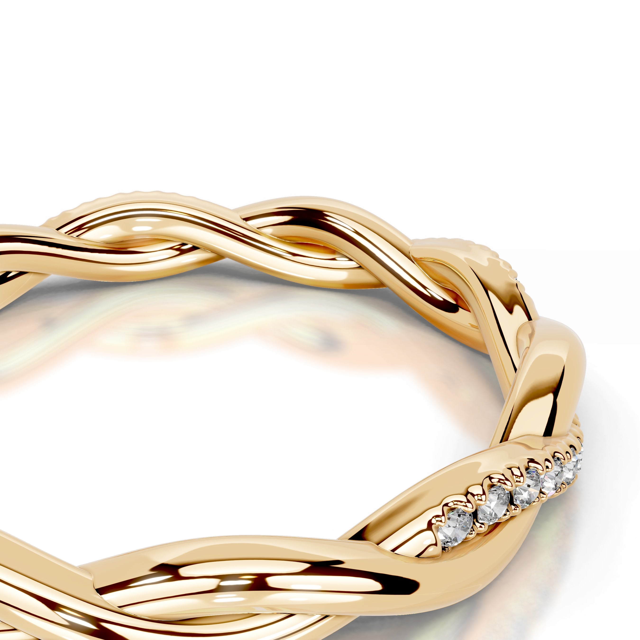 Tsumugi Diamond Wedding band - 18K Yellow Gold、mySite、hinf8tx79