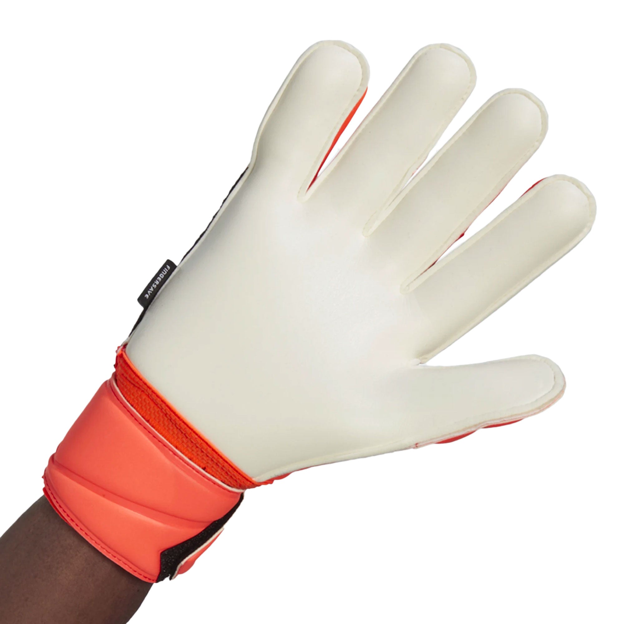 adidas Men's Predator Edge Match Fingersave Goalkeeper Gloves Solar Red/Solar Green、mySite、noshort