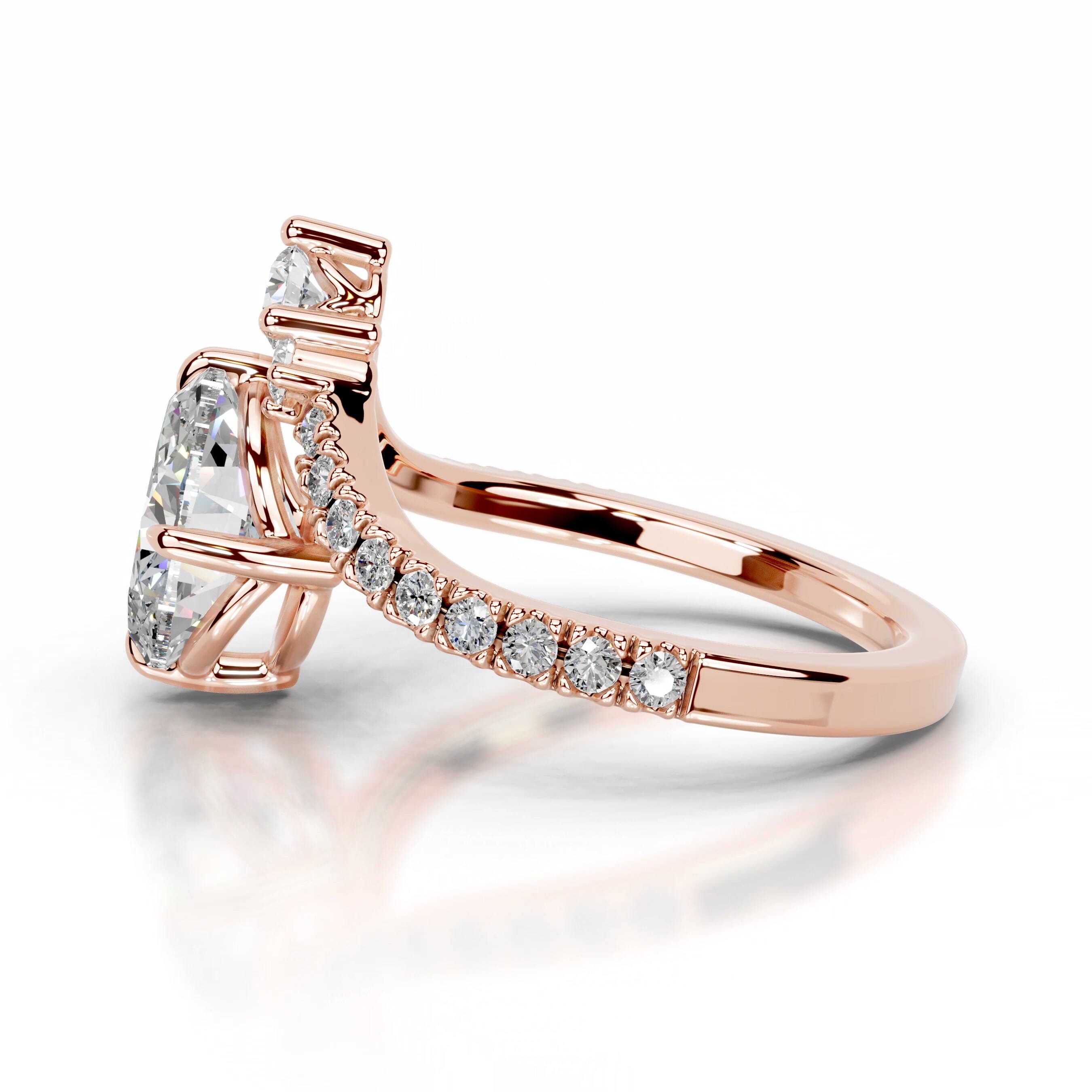 Thea Moissanite & Diamond Ring - 14K Rose Gold、mySite、hinf8tx79