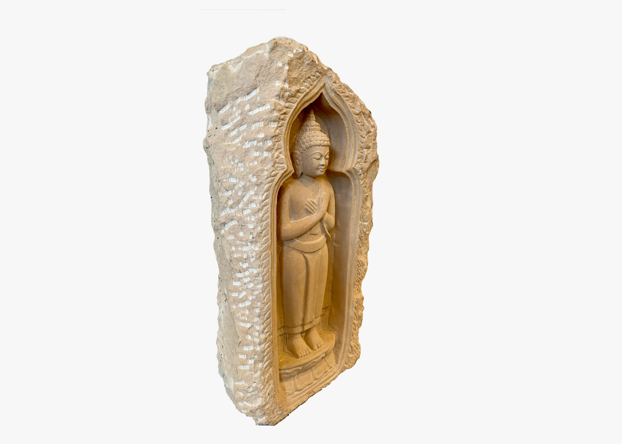Standing Buddha - Sandstone (Medium, 33cm)、mySite、topwebapps