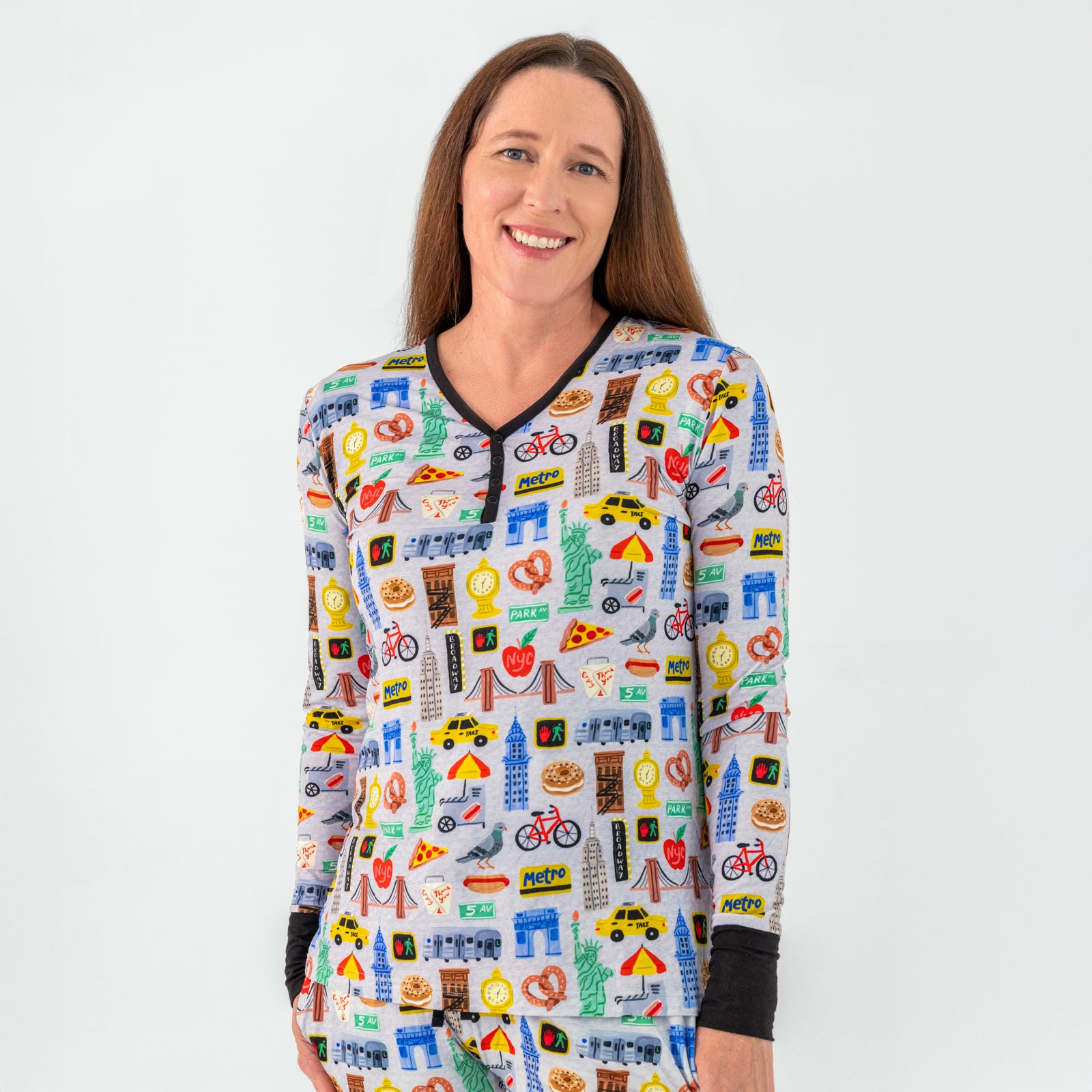  The Big Apple Women's Long Sleeve Pajama Top、mySite、layawaytickets