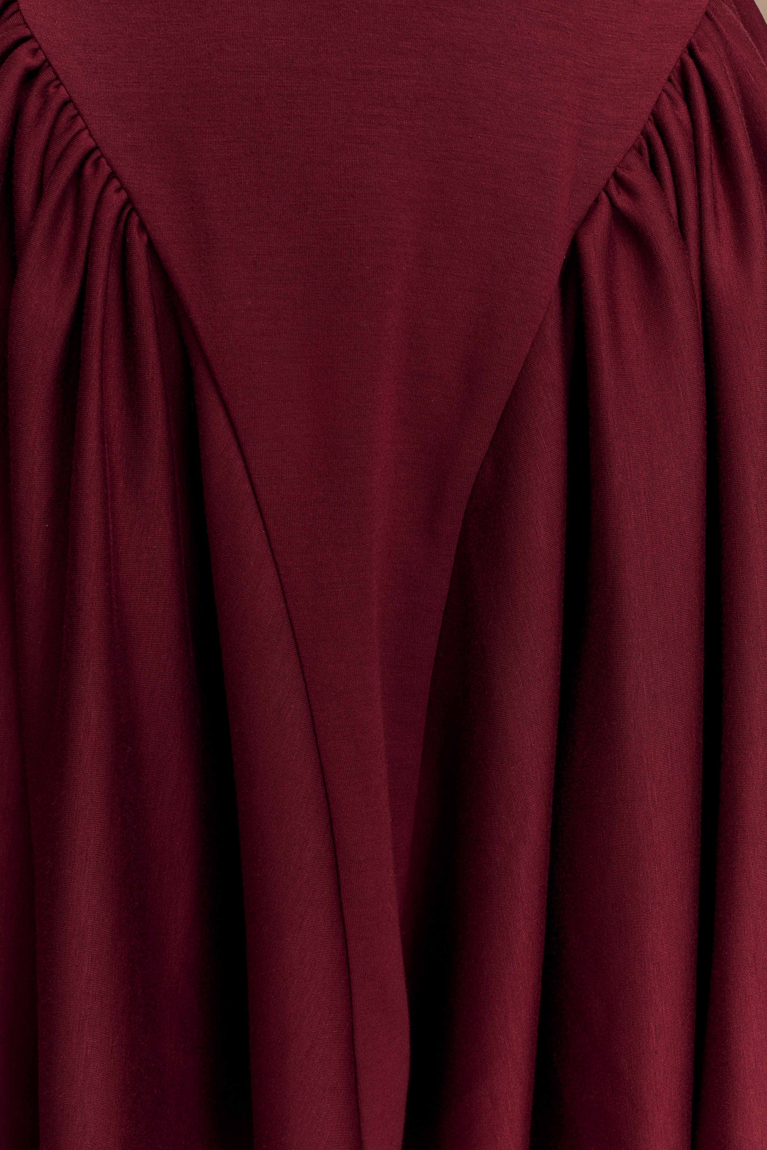 Sharon Scuba Jersey Mini Dress - Wine、mySite、solidvoid