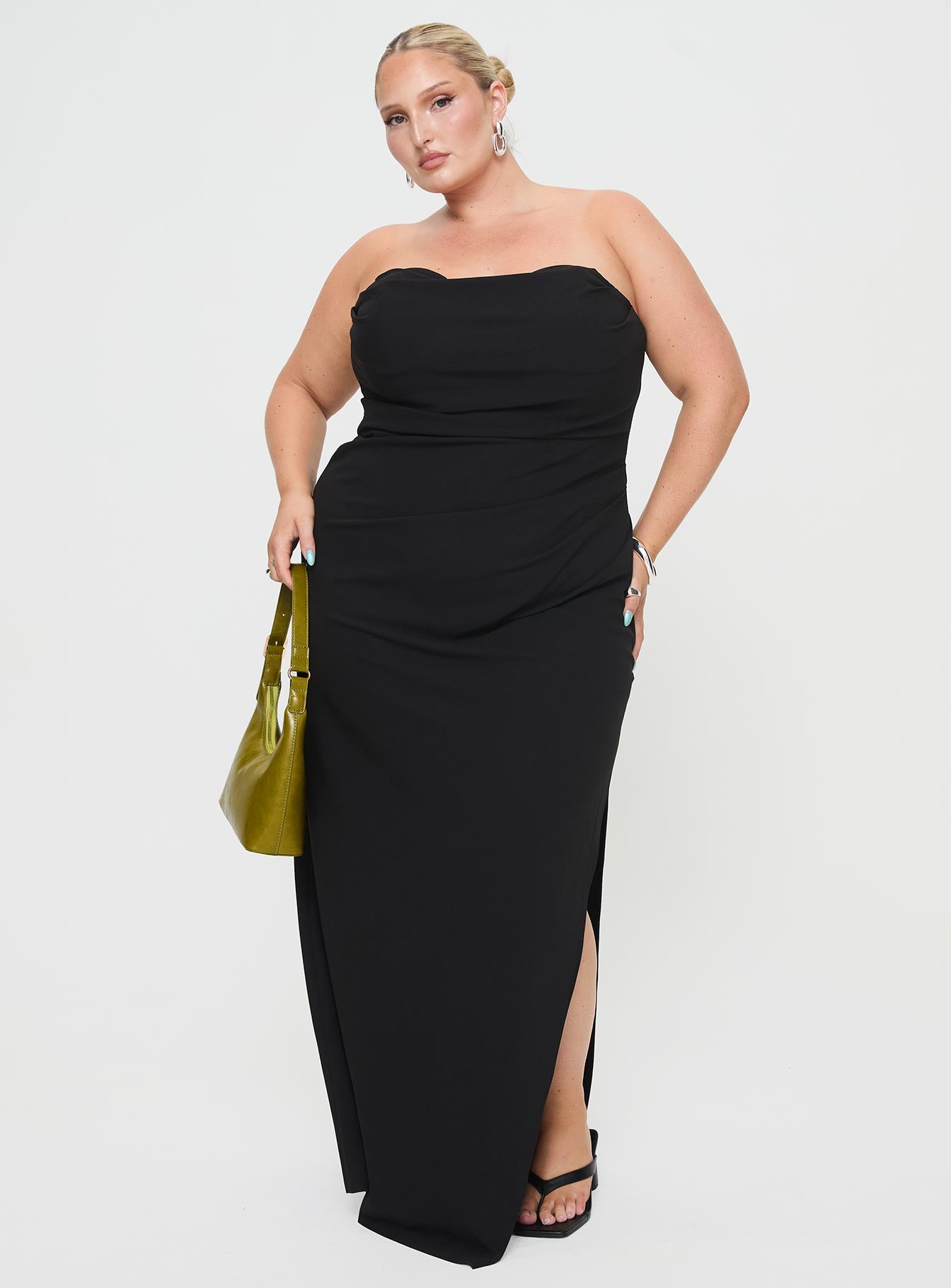 Ferri Strapless Maxi Dress Black Curve、mySite、solidvoid