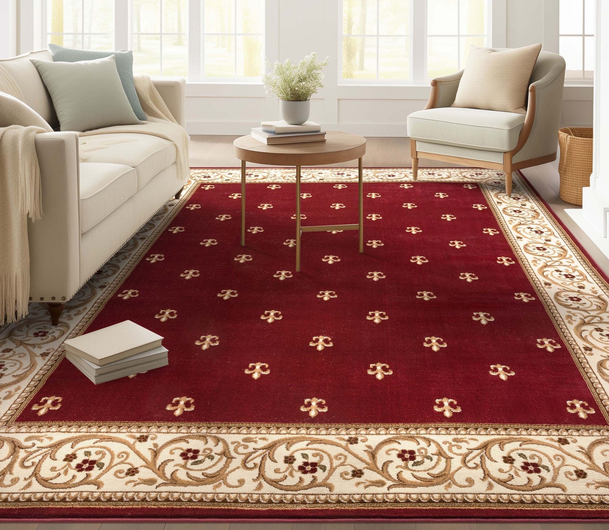 Fleur de Lis Elegance Easy to Clean Rug、mySite、gigharbornorthrealestate