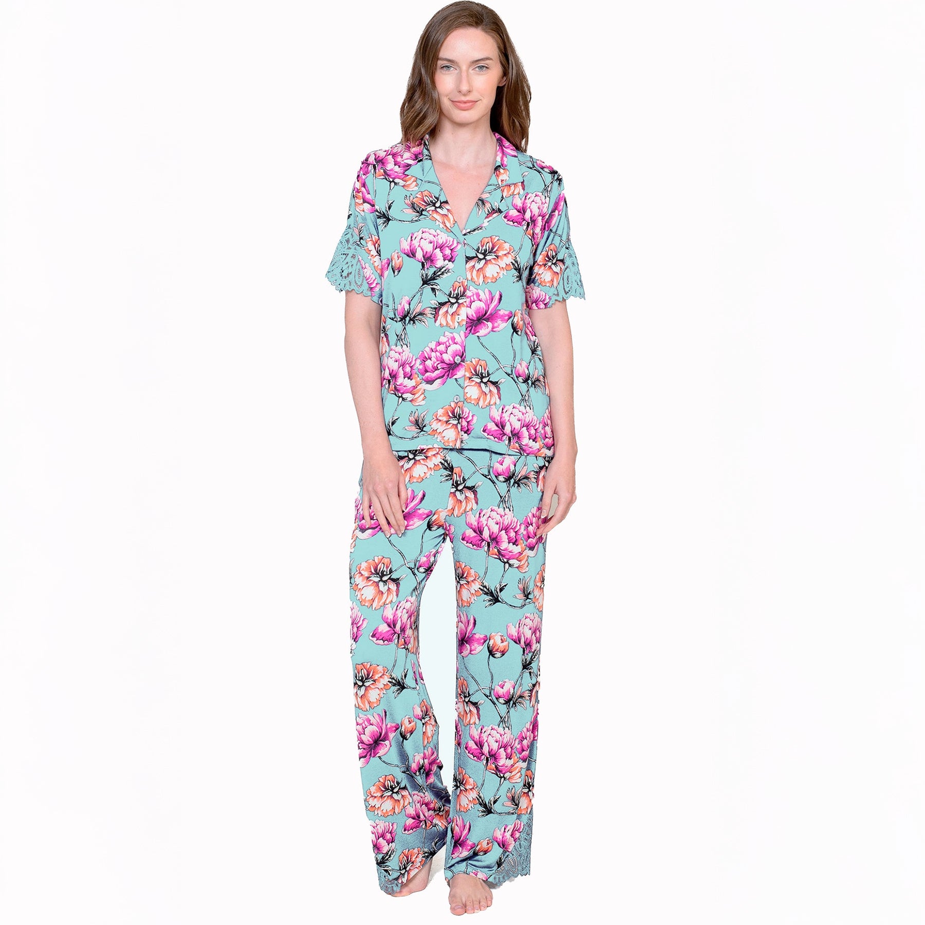  LatteLove Printed SS Button Up+Pants PJ Set、mySite、justintrudeaud