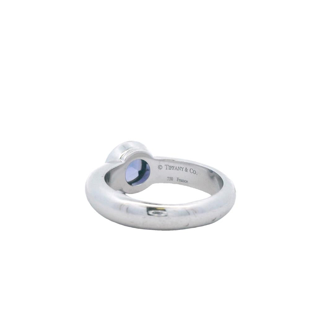 Estate 18K White Gold Iolite Solitaire Tiffany & Co Ring、mySite、botmansion