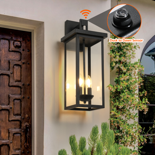 (Same as W1340119953/L1014) 4-Light Black Outdoor Wall Light (No Bulbs)、、eastwooduniform
