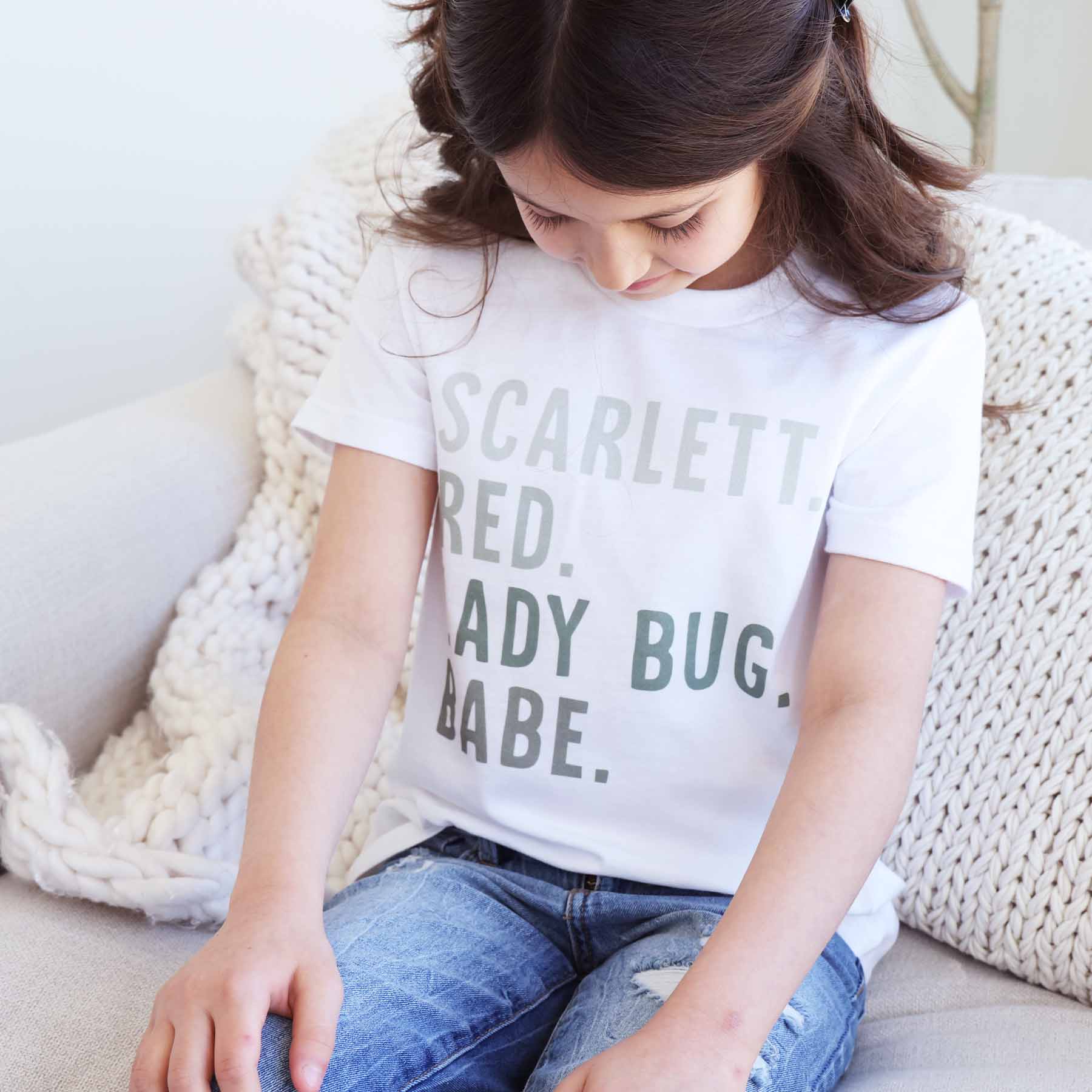  Personalized Green Nickname Color Block Kids Graphic Tee | White、mySite、layawaytickets