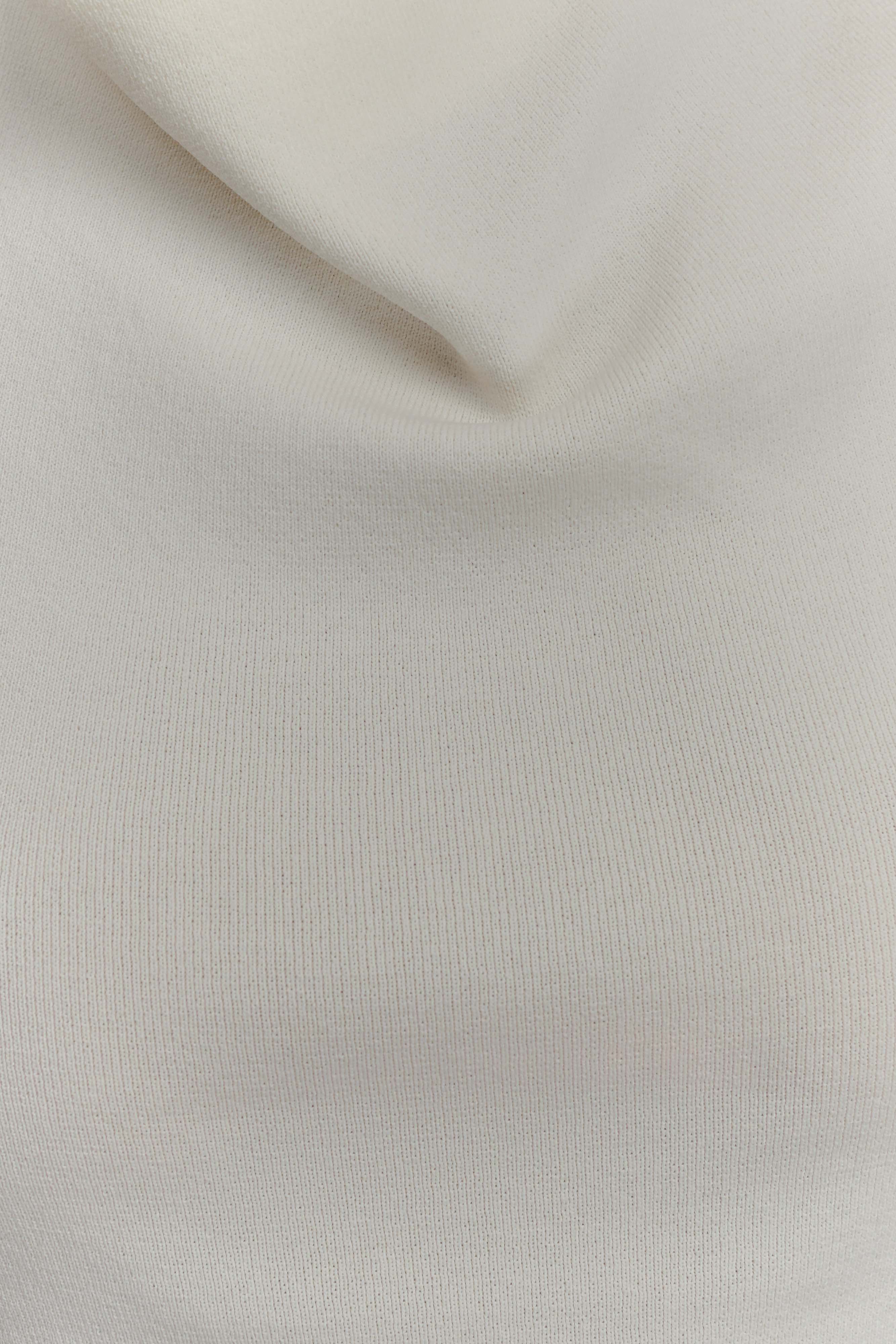 Francisca Cowl Neck Knit Top - White、mySite、solidvoid