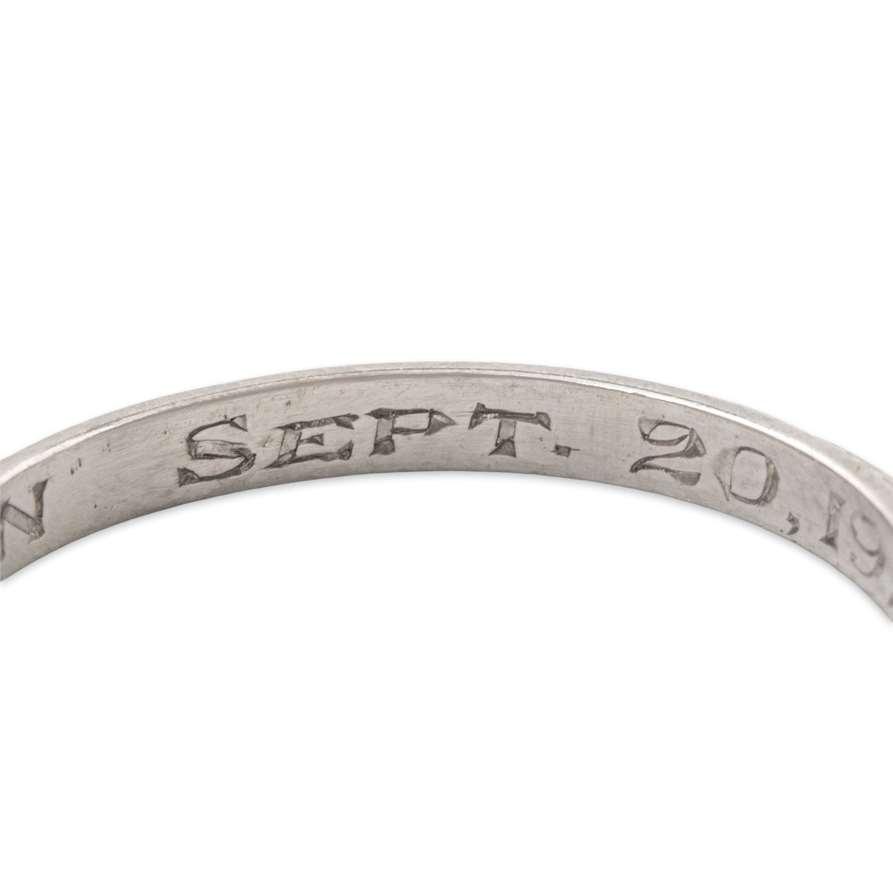 Antique Art Deco Platinum Engraved Detail Band Ring 6.00、mySite、hinf8tx79