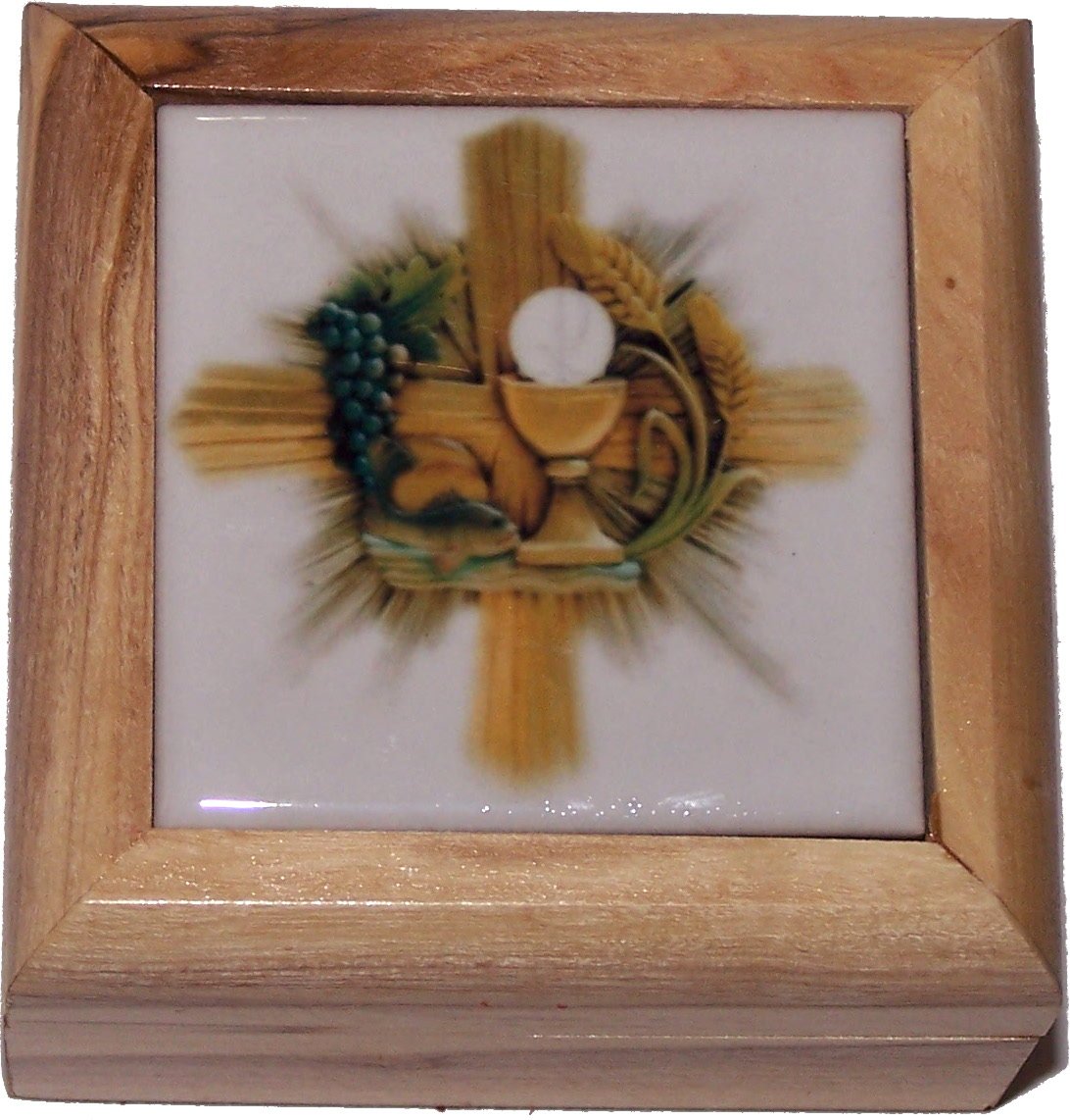 Holy Land Market First Communion Box - Rosary Box - Bethlehem Olive Wood、mySite、topwebapps