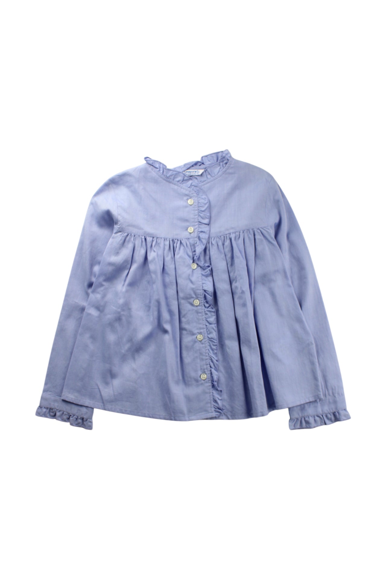 Mayoral Ruffle Collar Button-Down Shirt 7Y、mySite、g9winljtr