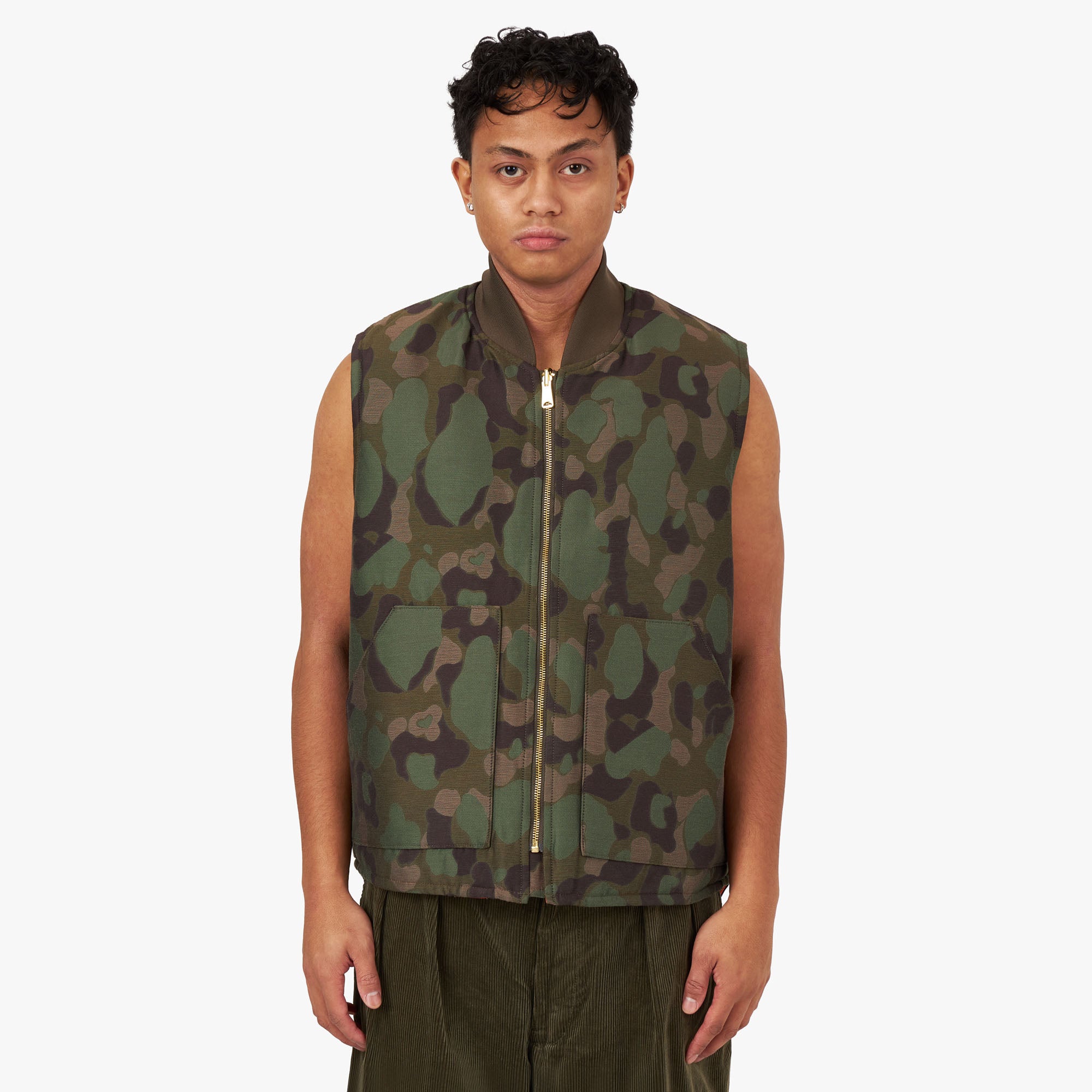  BEAMS PLUS Reversible WORK Puff Vest Camo Jacquard / Camo、mySite、merchandisen